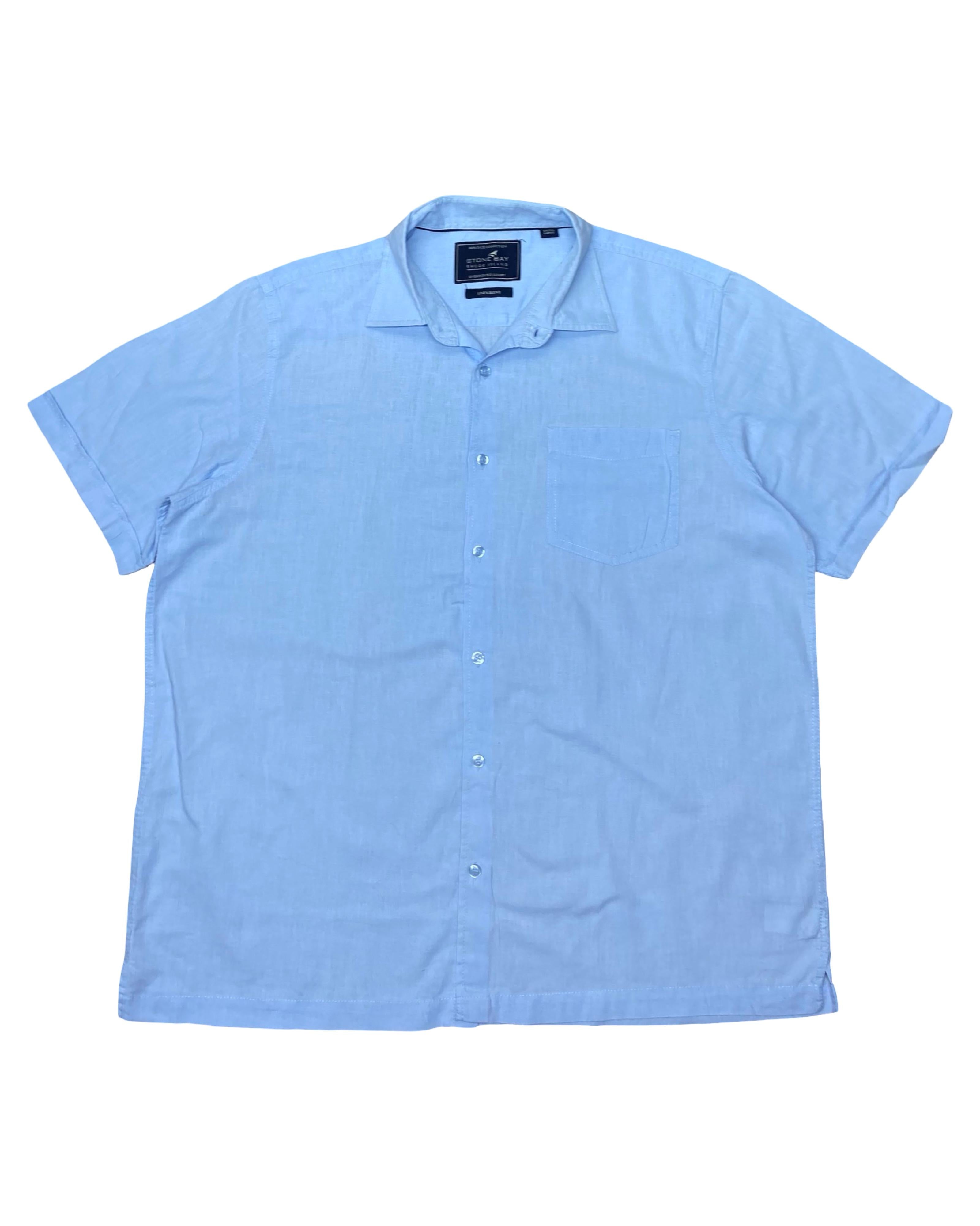 Stone Bay Light Blue Linen Blend Shirt | XL | Chest 26”