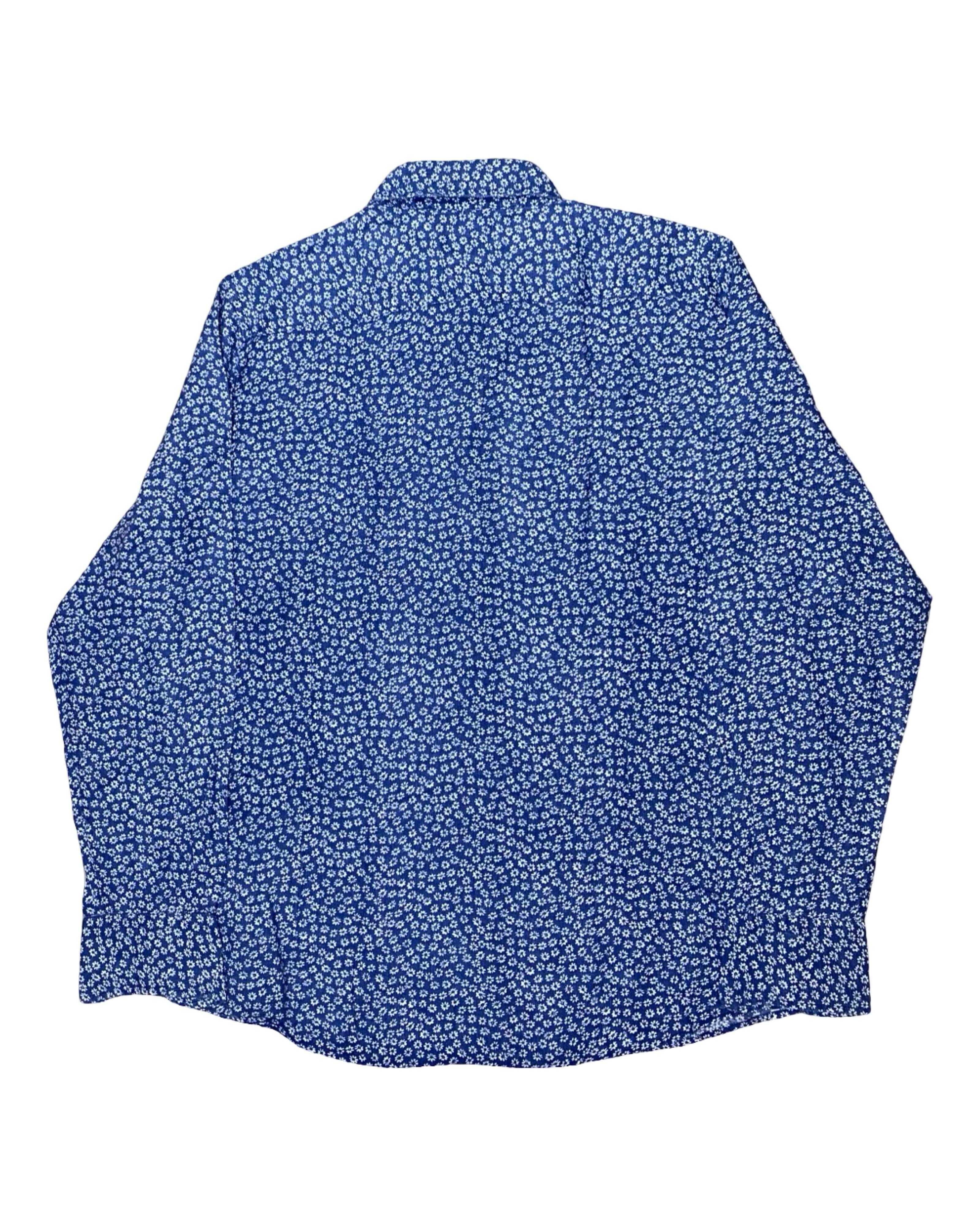 Massimo Dutti Printed Linen Shirt | Medium | Chest 22.5”