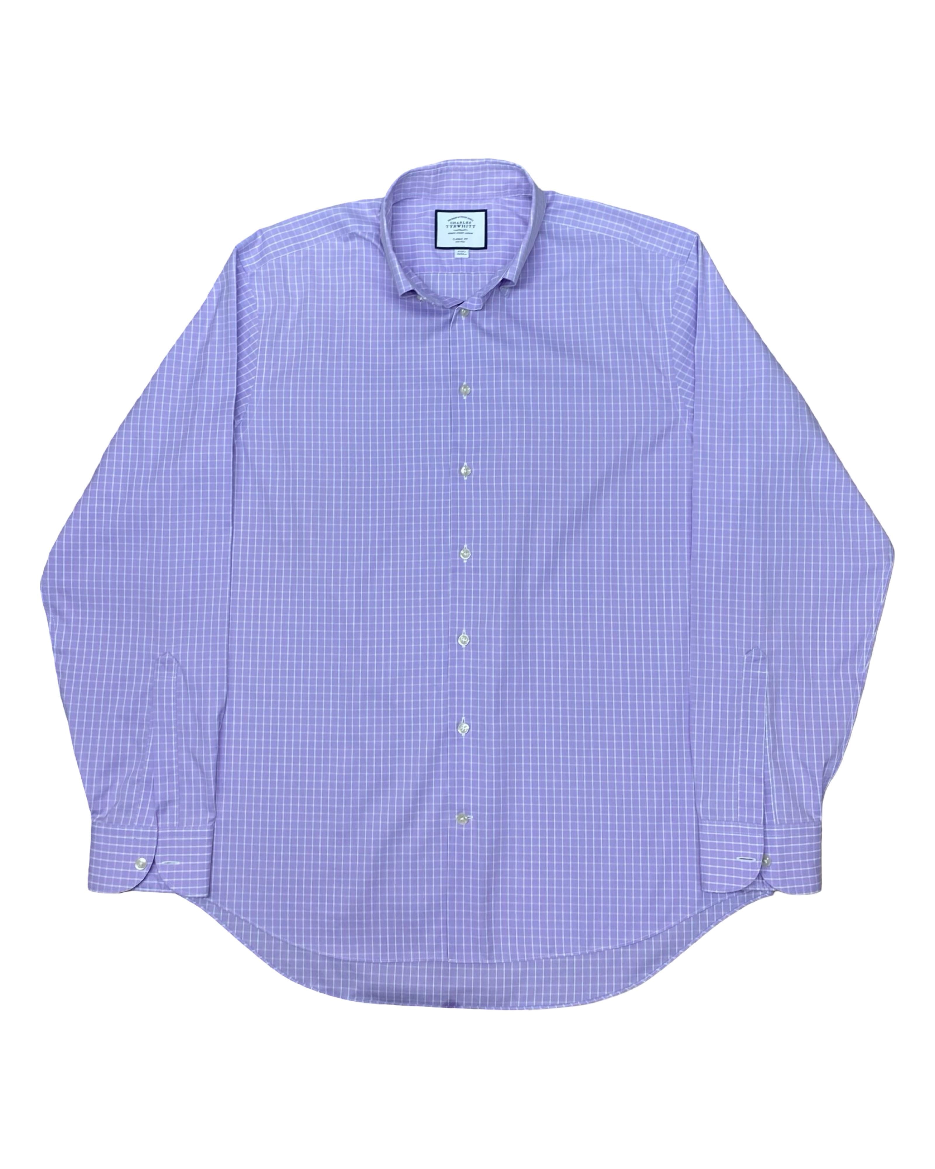 Charles Tyrwhitt Purple Check Shirt | XL | Chest 25.5”