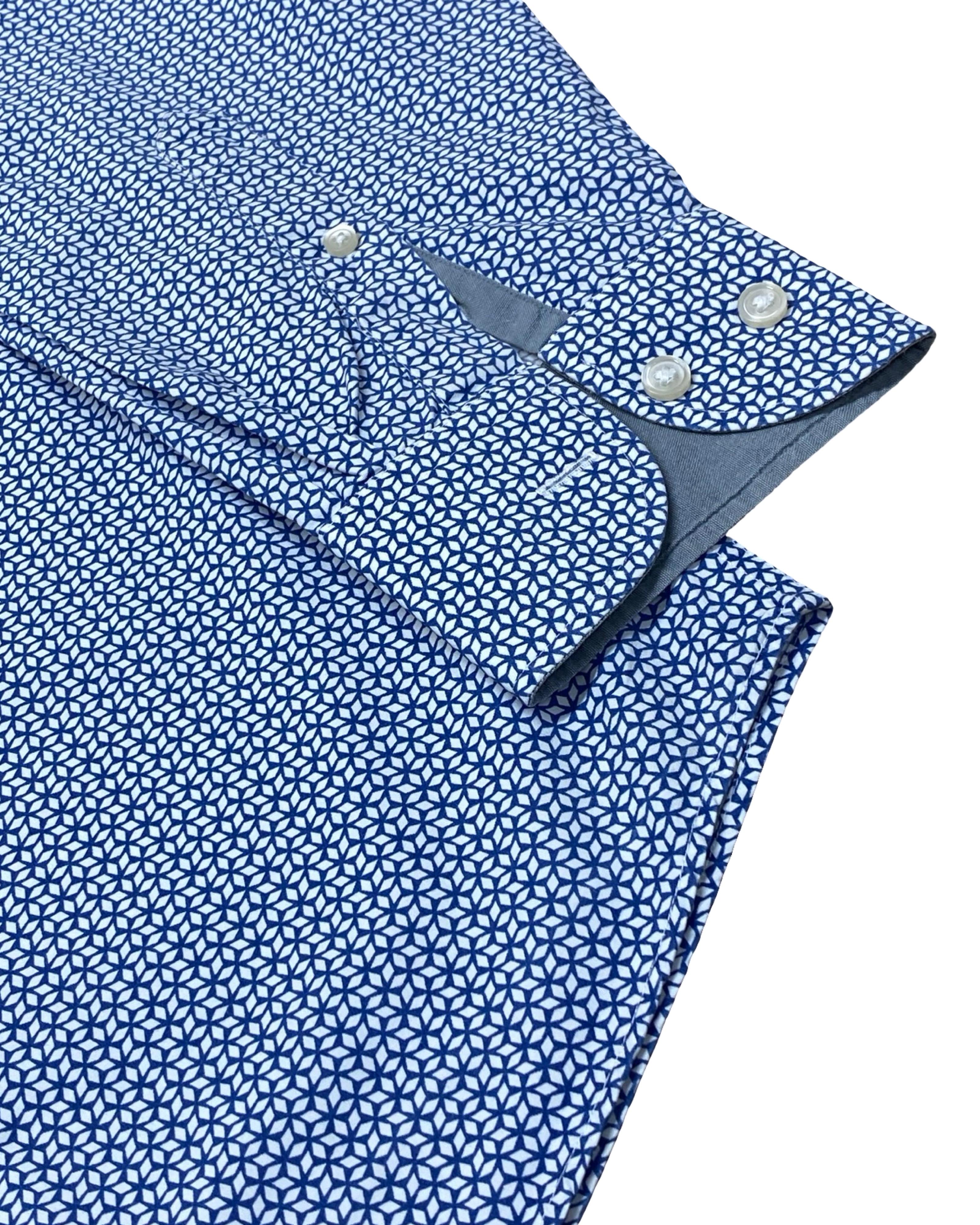 Charles Tyrwhitt Geometric Print Shirt | Large | Chest 24.5”