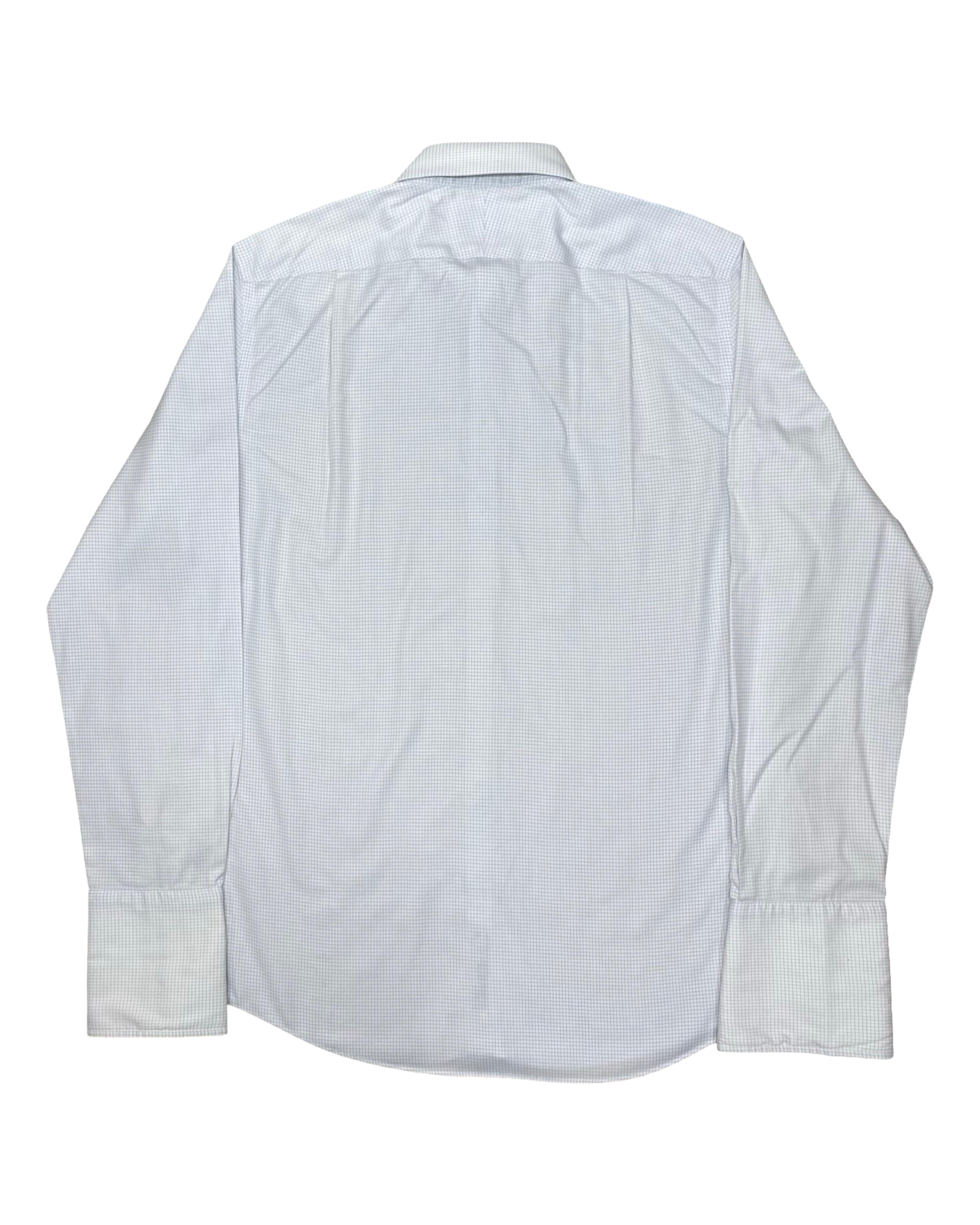 Charles Tyrwhitt Blue Microcheck Shirt | Large | Chest 24.5”