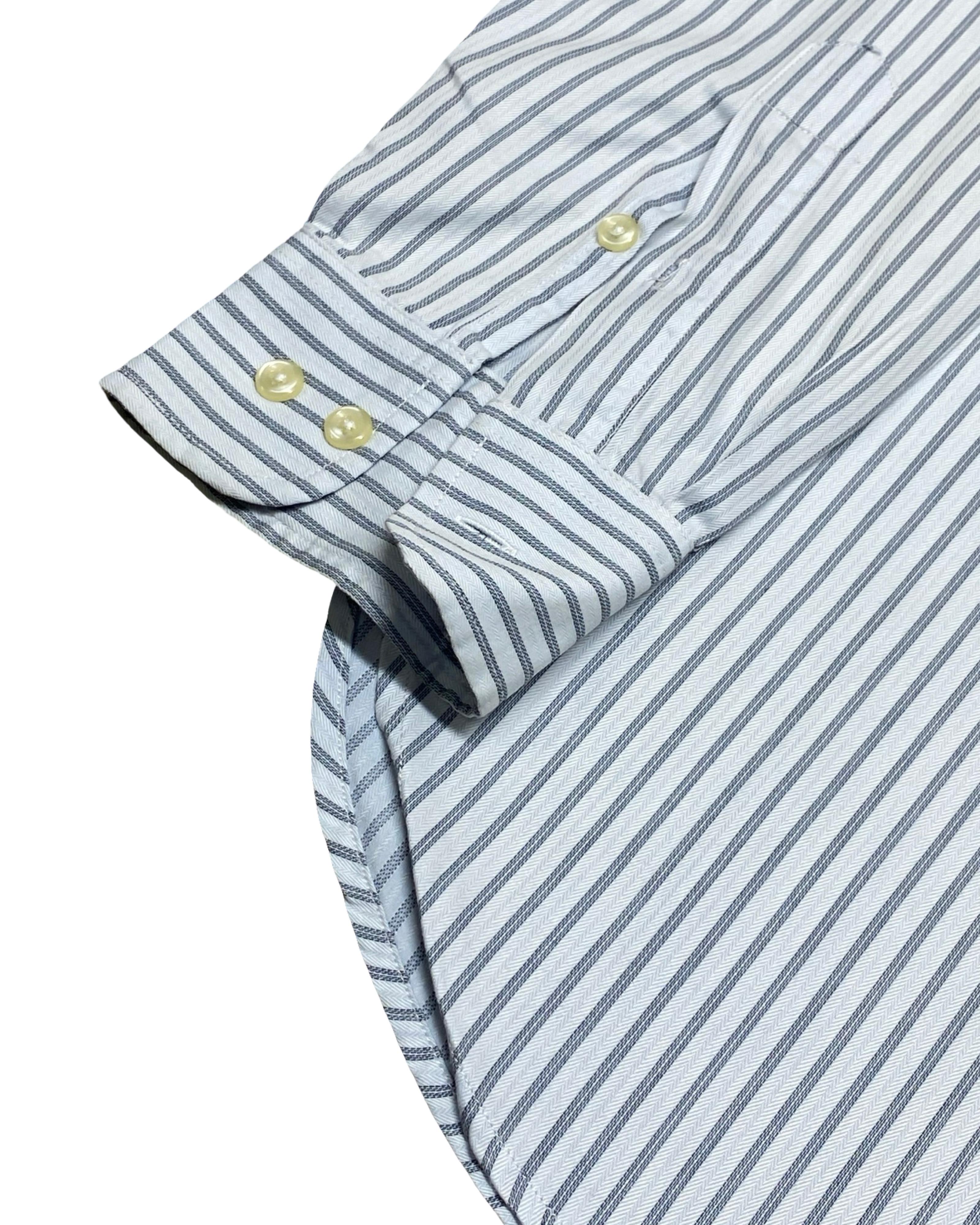 Ralph Lauren Blue & White Striped Shirt | Large | Chest 23.5”
