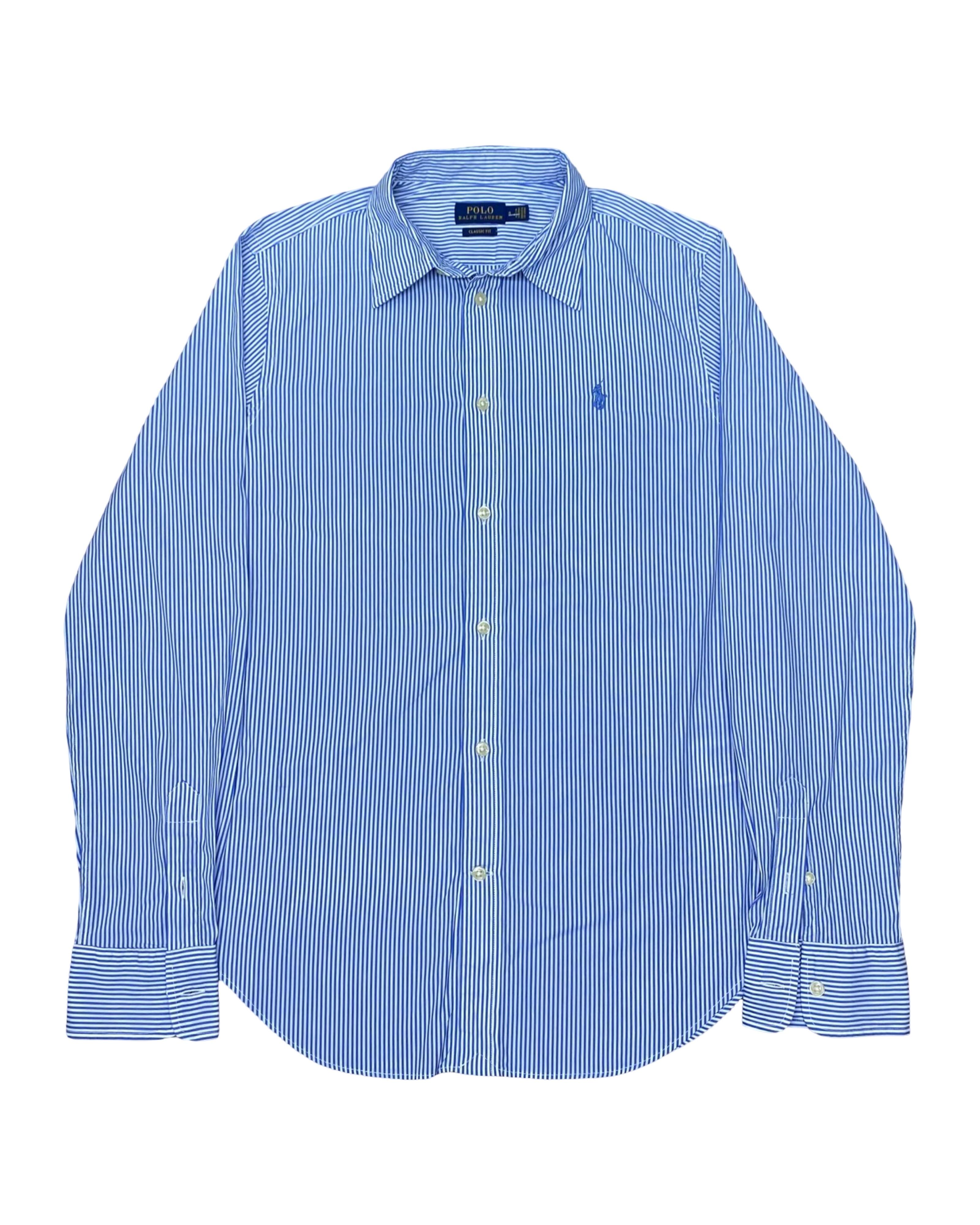 Ralph Lauren Blue Striped Shirt | Small | Chest 20”