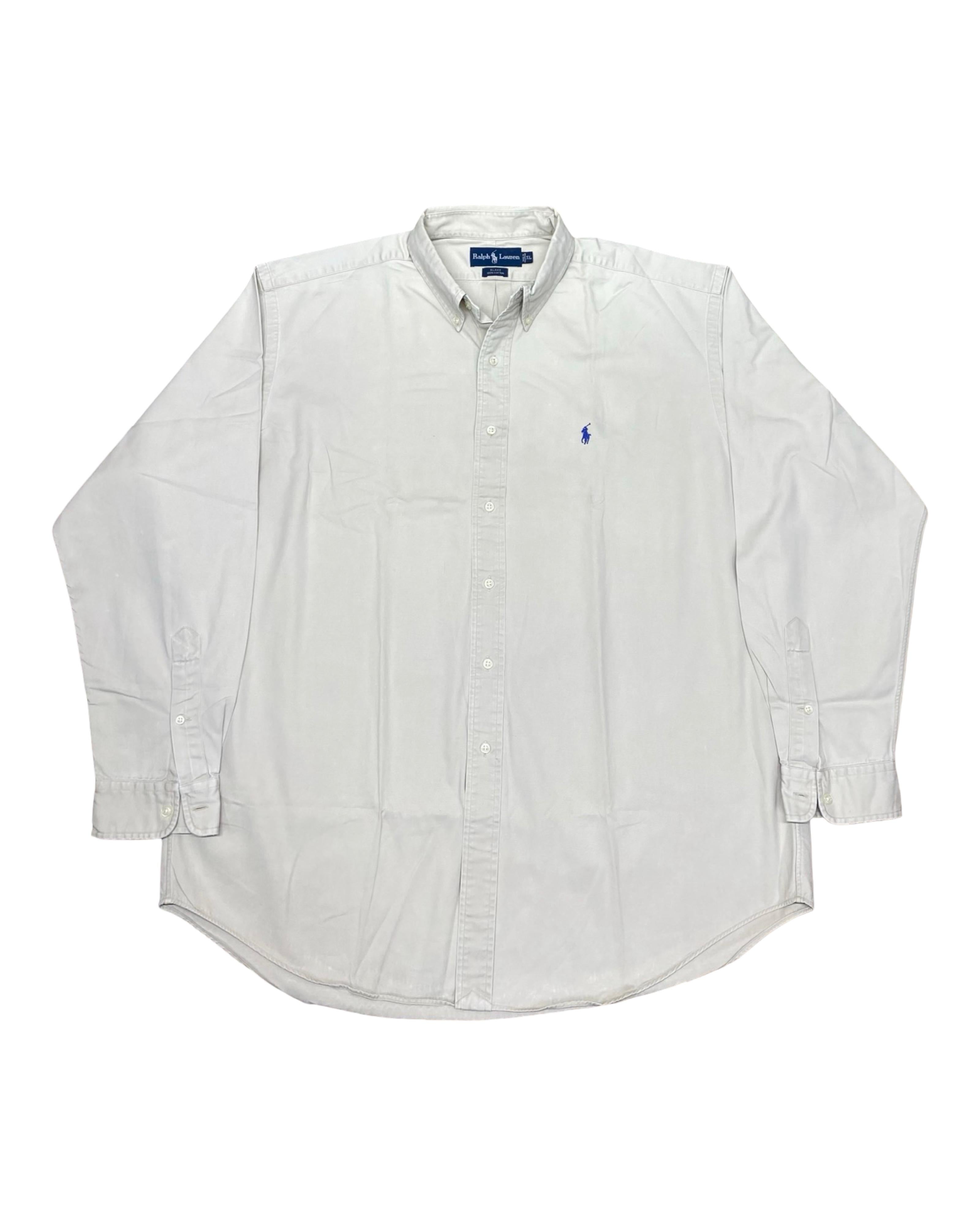 Ralph Lauren White Long-Sleeve Shirt | XXL | Chest 28.5”