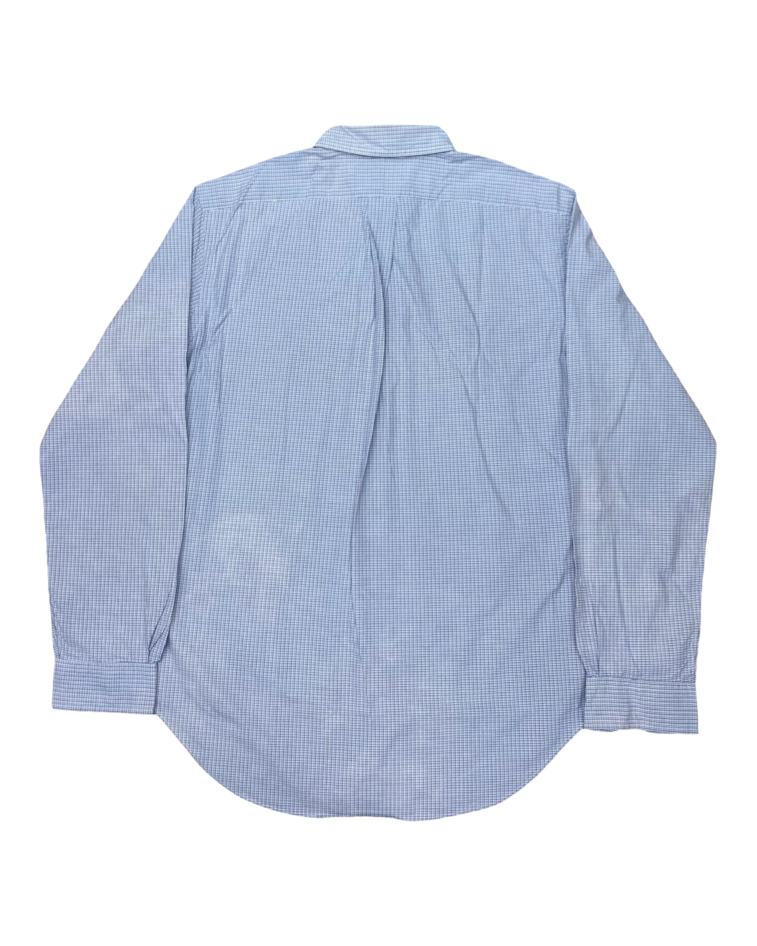 Ralph Lauren Blue Microcheck Shirt | Large | Chest 23”