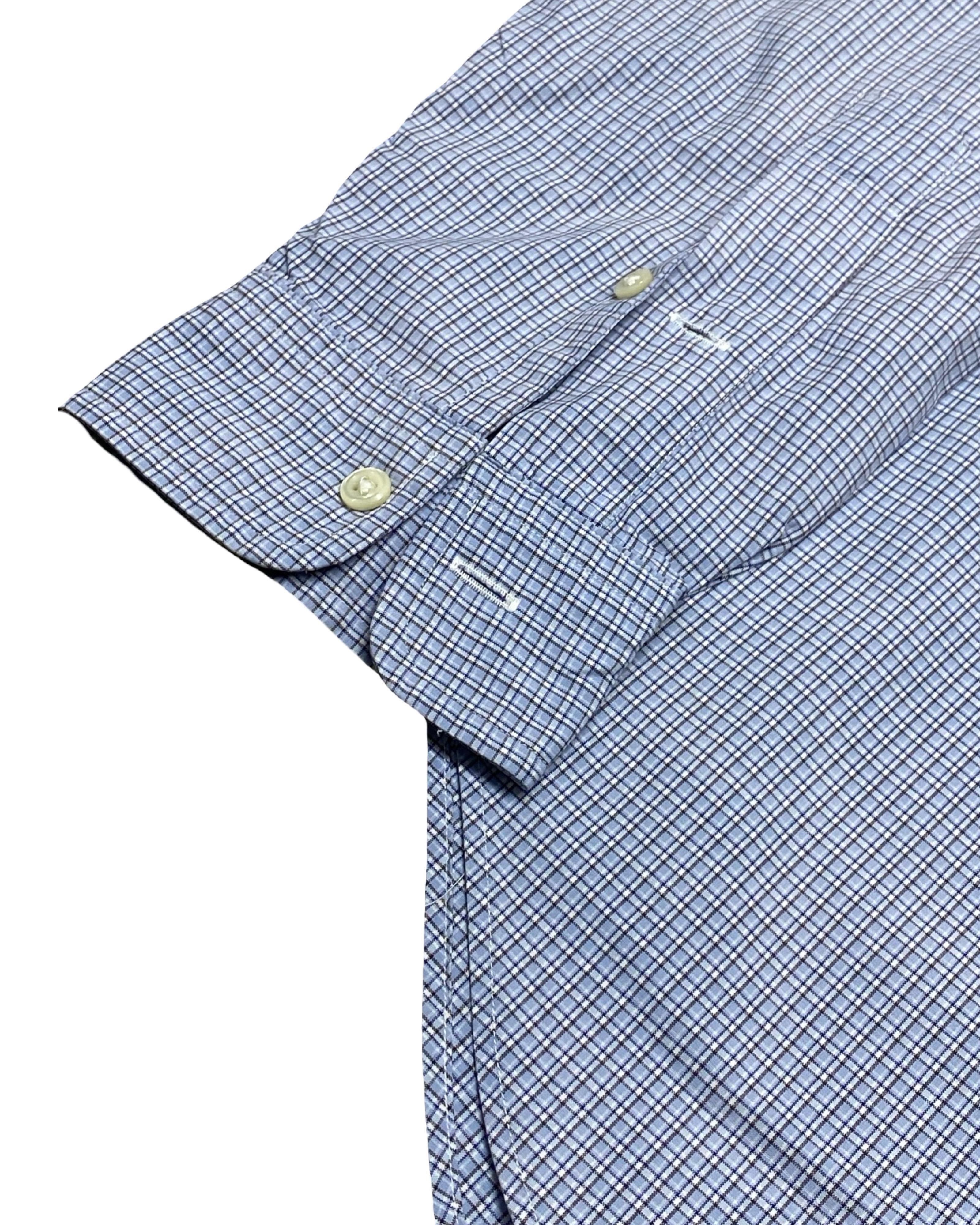 Ralph Lauren Blue Microcheck Shirt | Large | Chest 23”