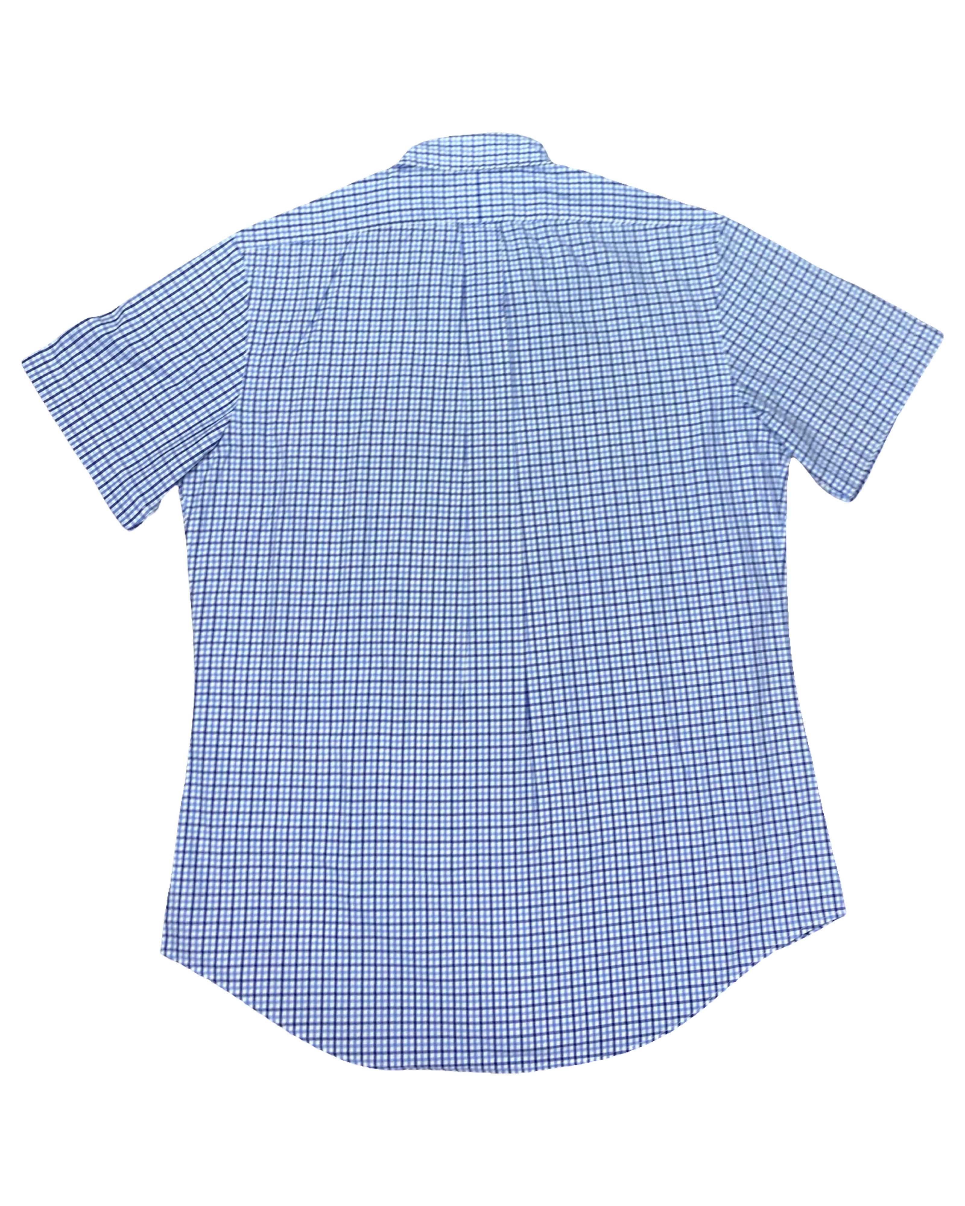 Ralph Lauren Blue Check Short Sleeve Shirt | Medium | Chest 22.5”