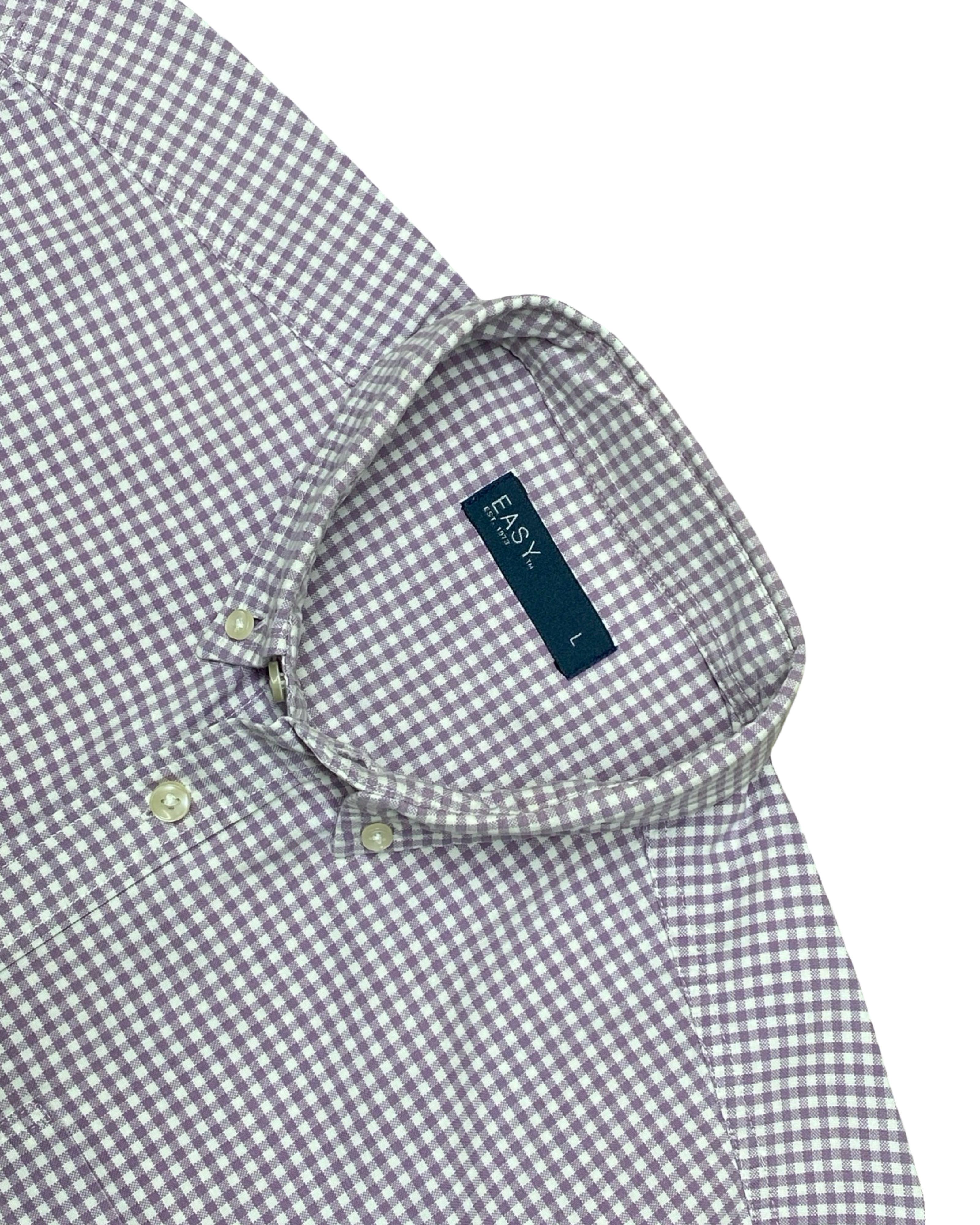 Easy Gingham Short Sleeve Shirt | Large | Chest 23.5”