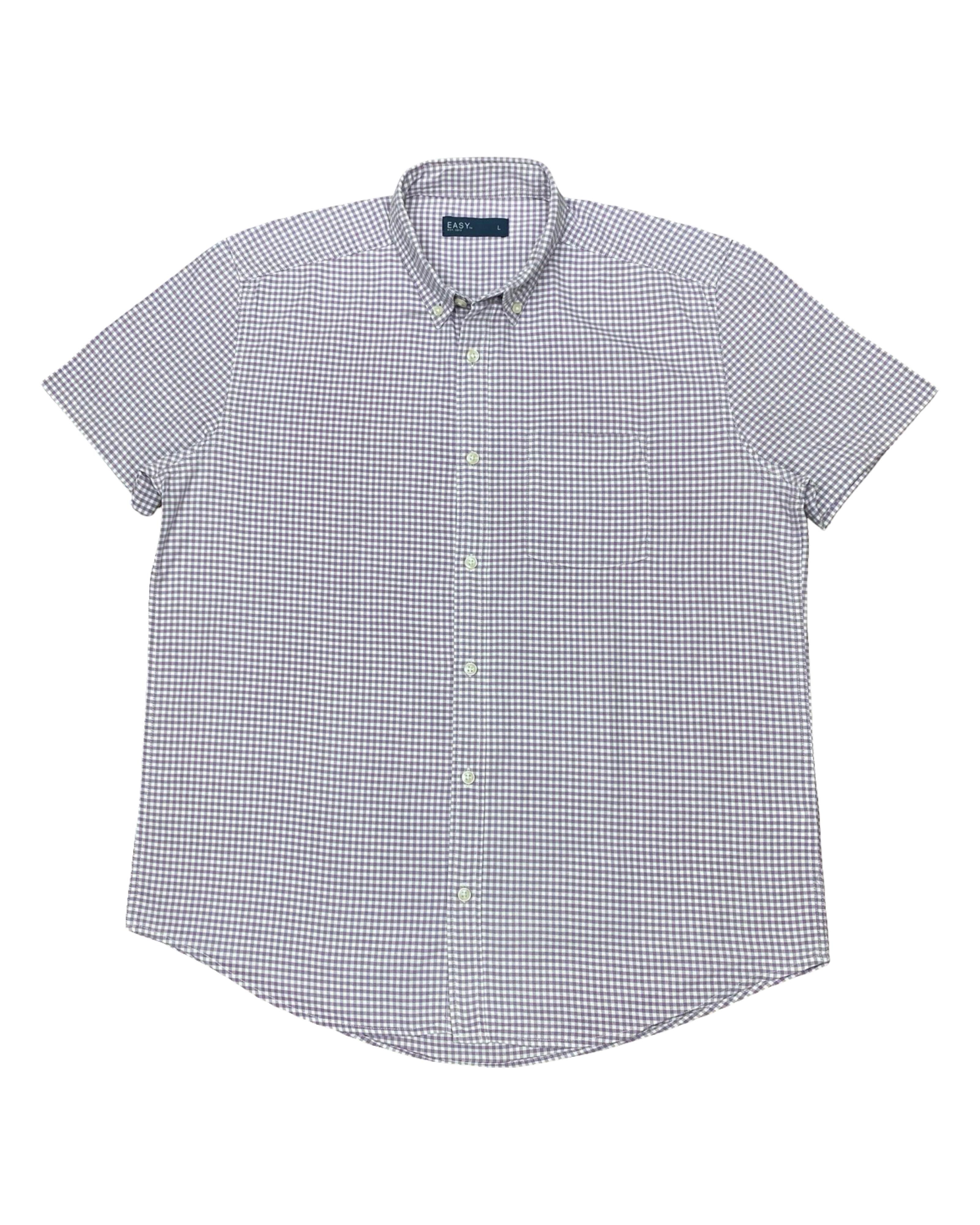 Easy Gingham Short Sleeve Shirt | Large | Chest 23.5”
