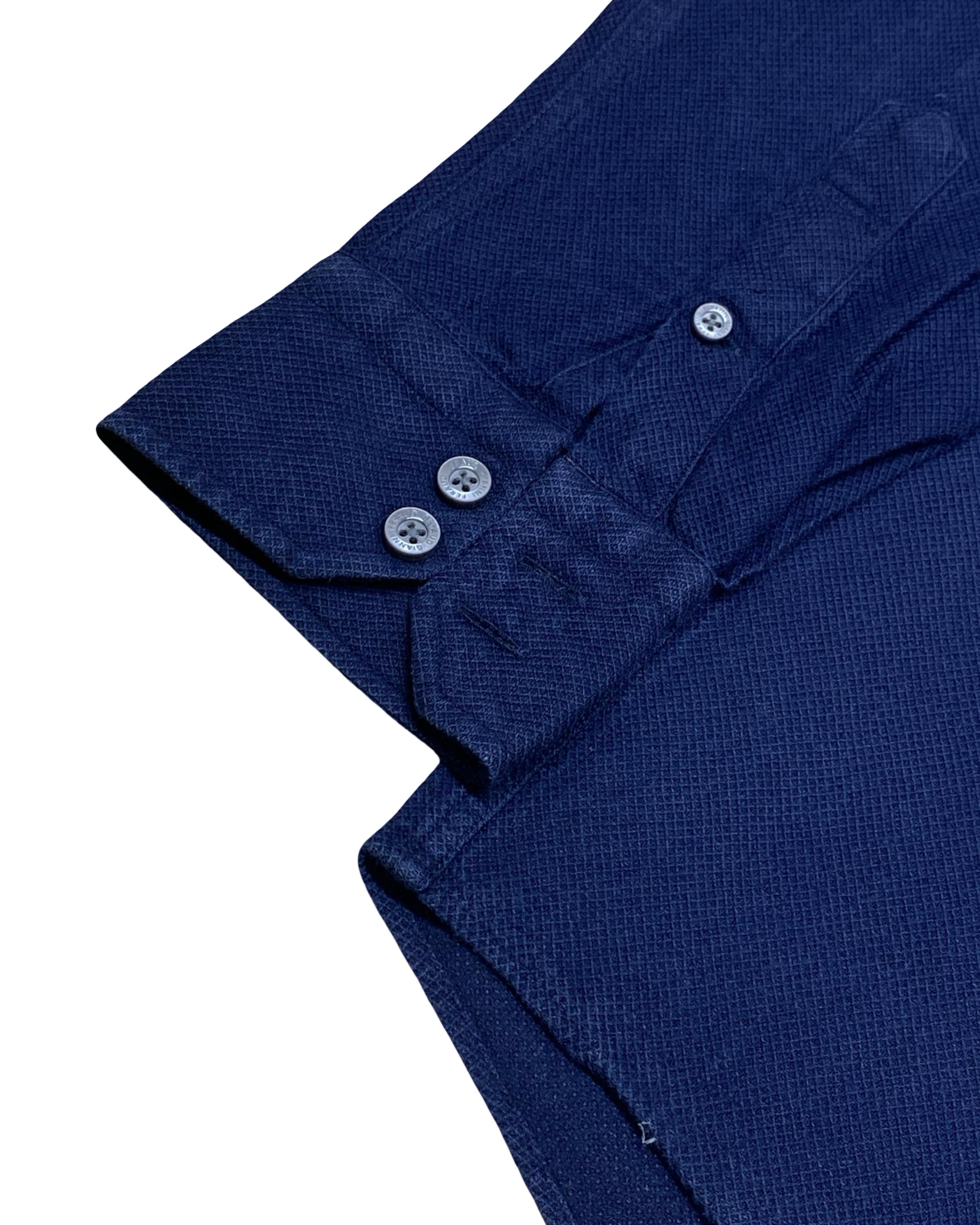 Feraud Navy Formal Shirt | Medium | Chest 20.5”