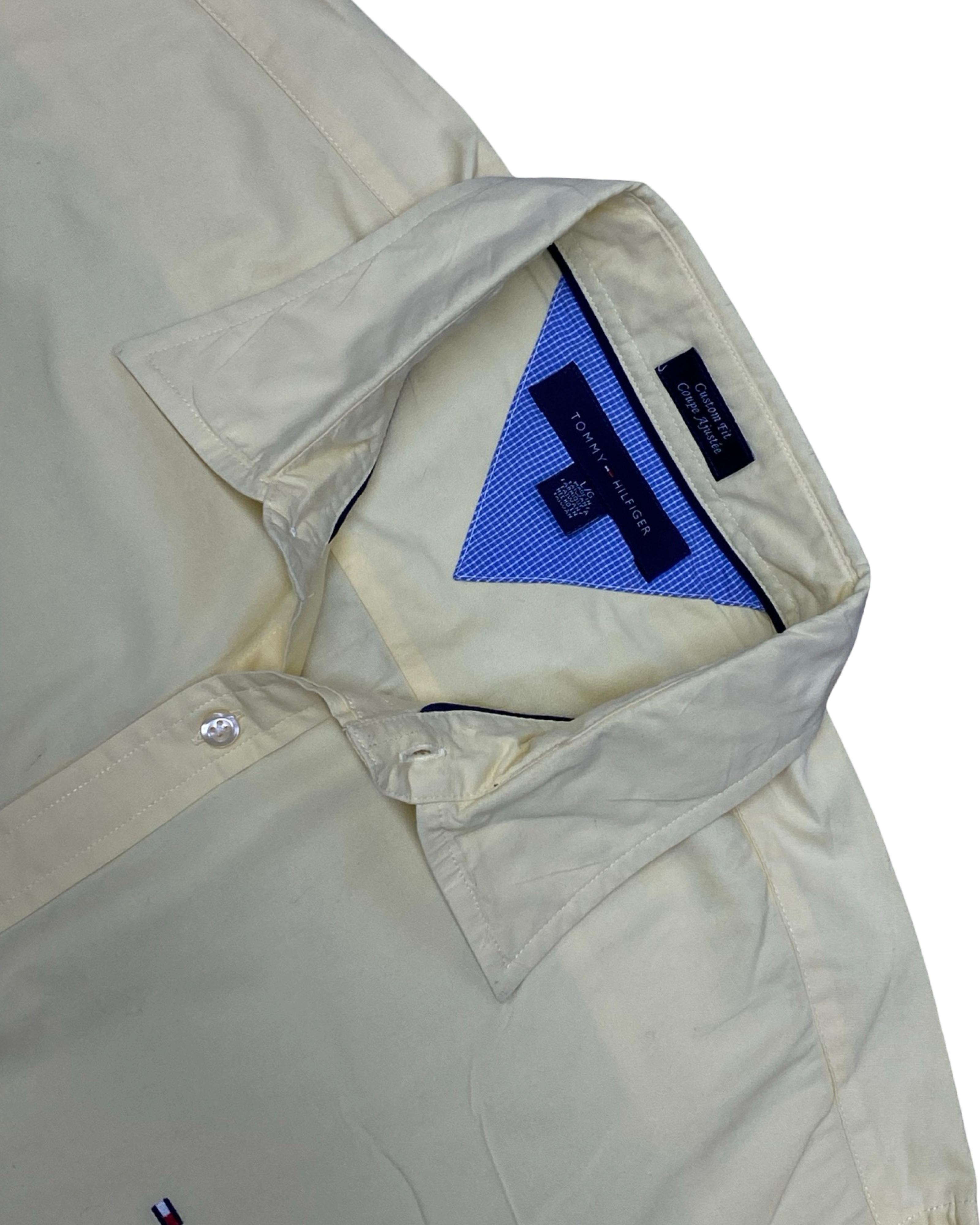 Tommy Hilfiger Cream Dress Shirt | Large | Chest 24”