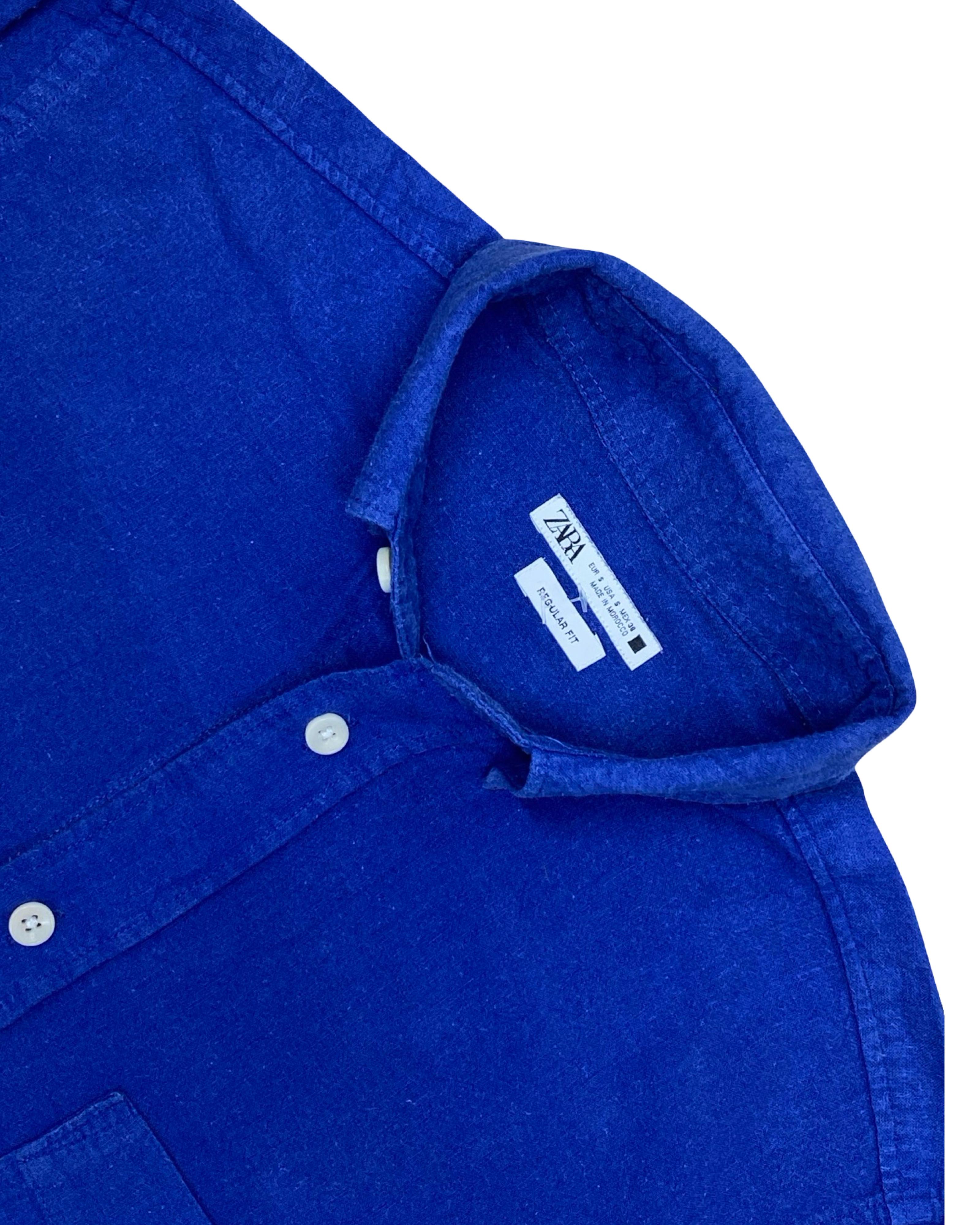 Zara Indigo Casual Shirt | Small | Chest 19.5”