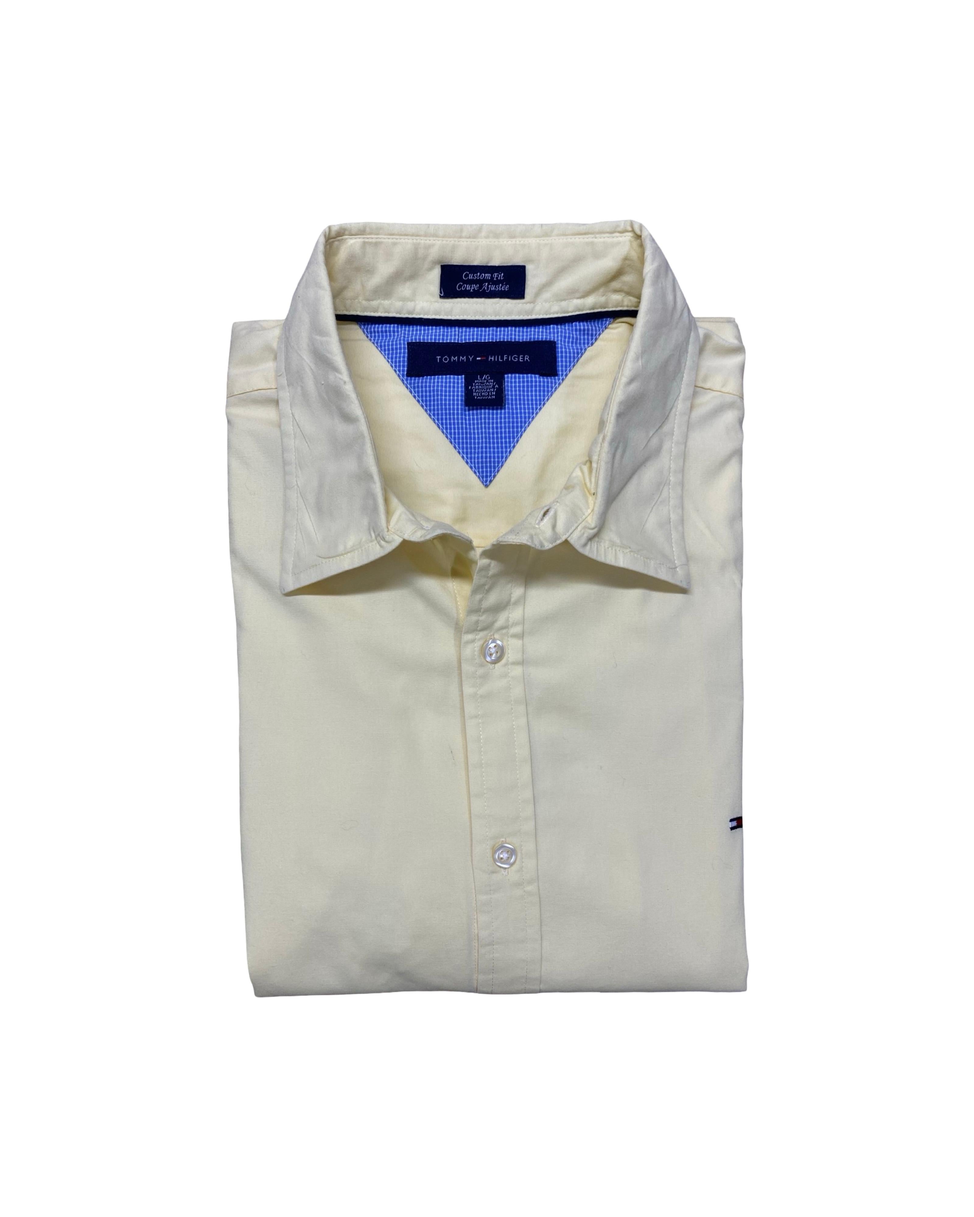 Tommy Hilfiger Cream Dress Shirt | Large | Chest 24”