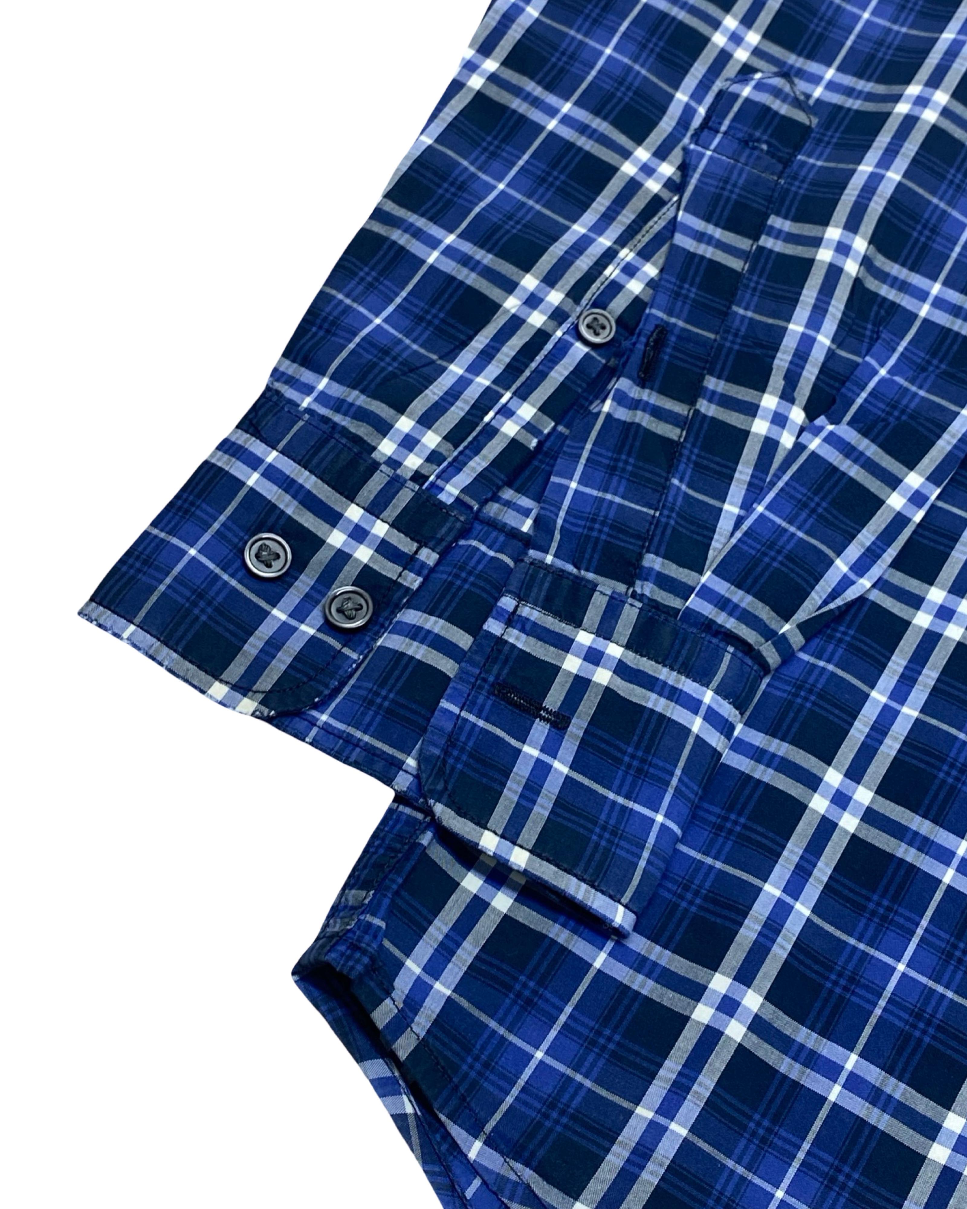 Uniqlo Blue Check Shirt | Small | Chest 19.5”