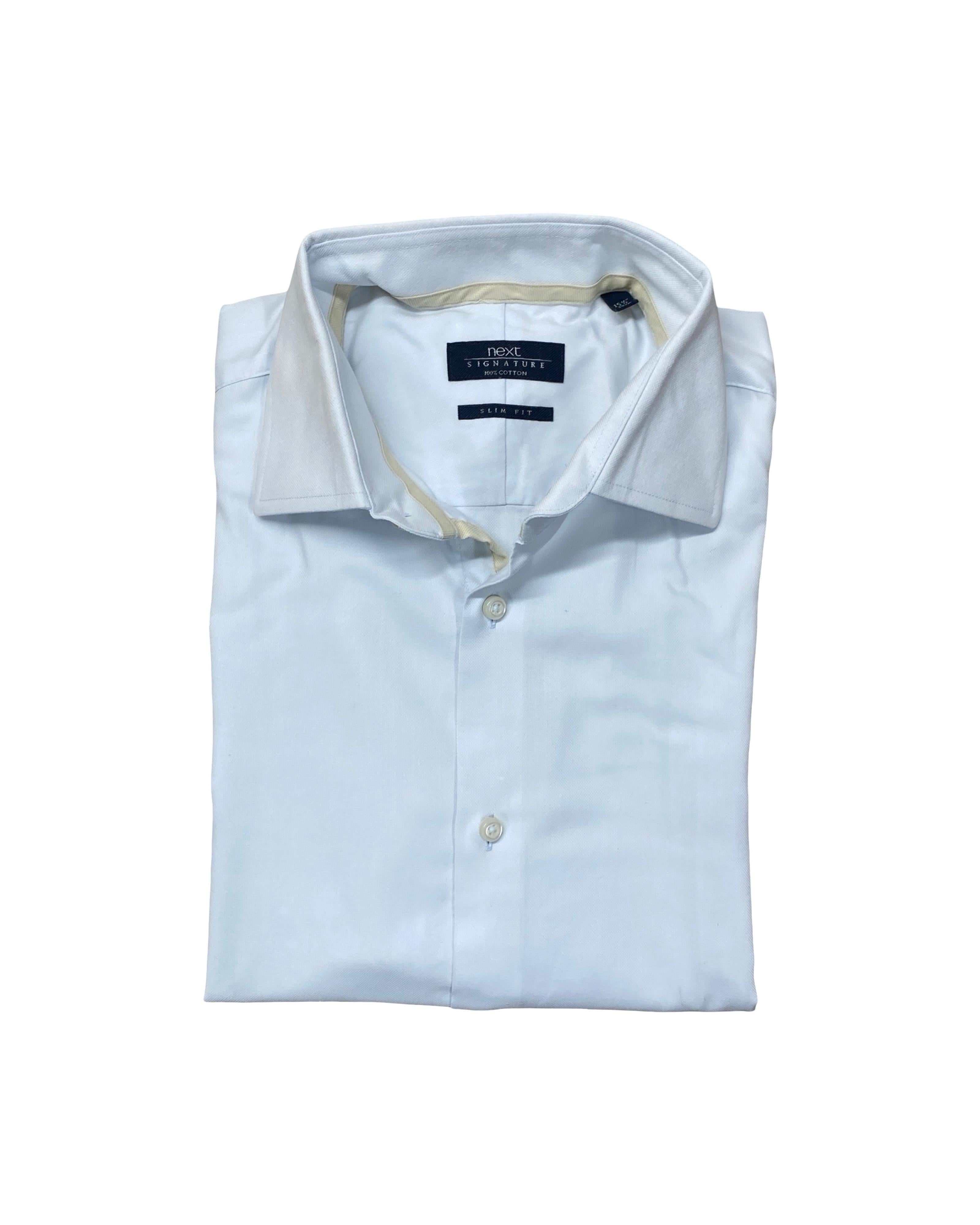 Next Signature White Formal Shirt | Medium | Chest 21”