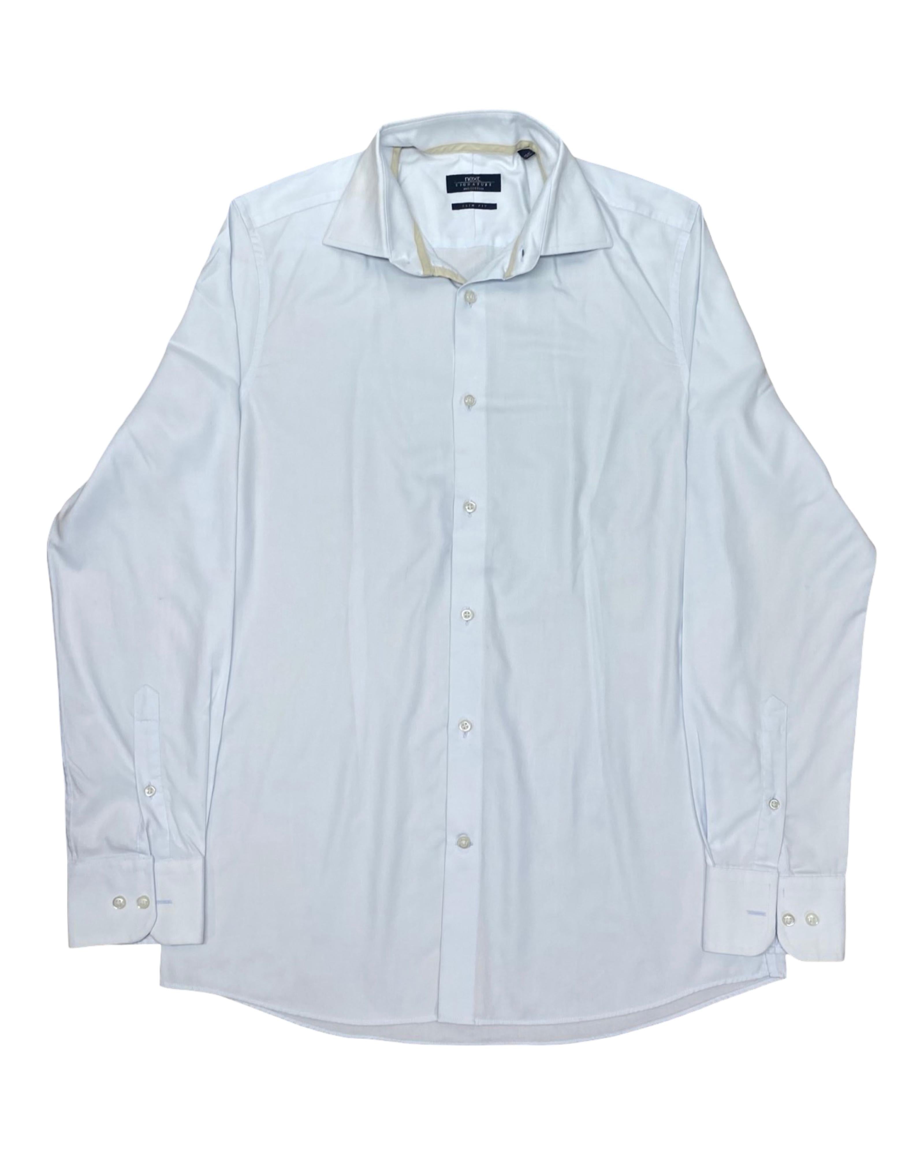 Next Signature White Formal Shirt | Medium | Chest 21”