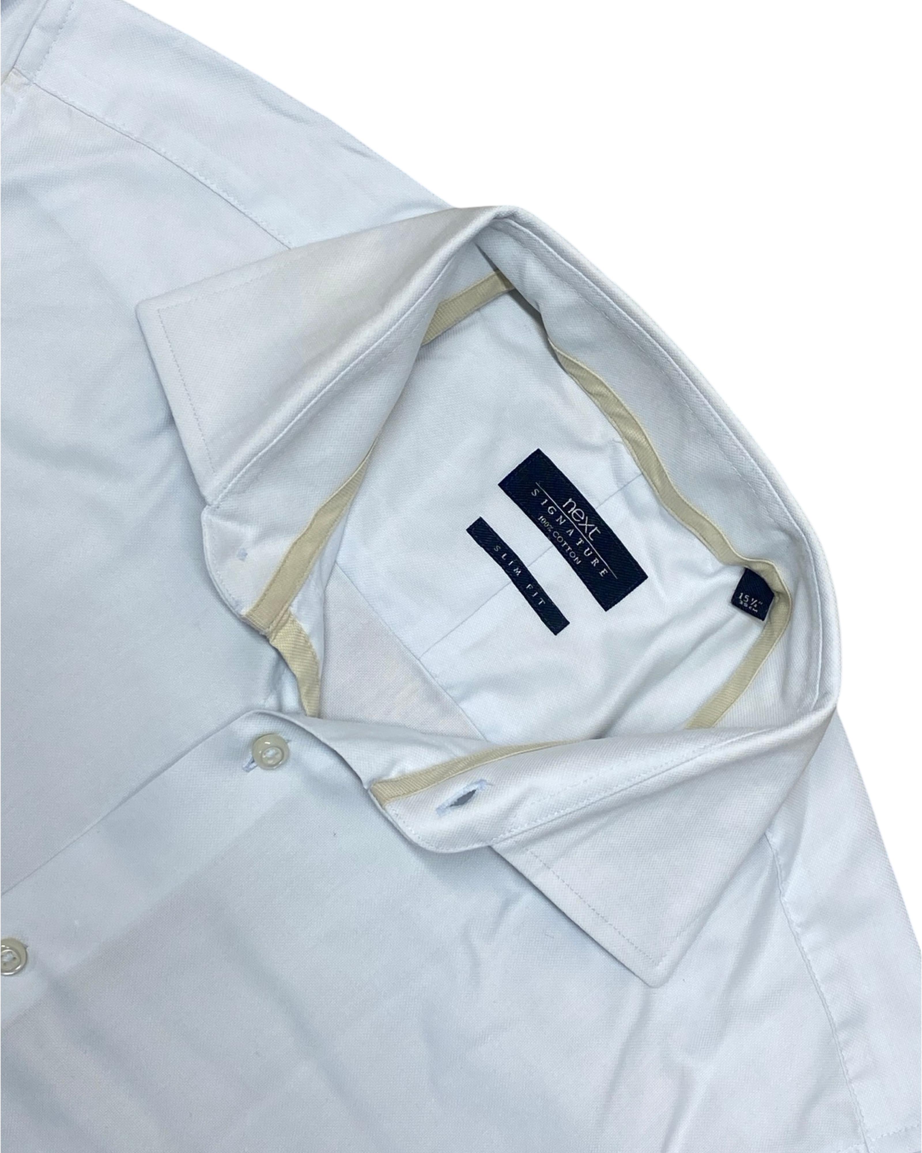 Next Signature White Formal Shirt | Medium | Chest 21”