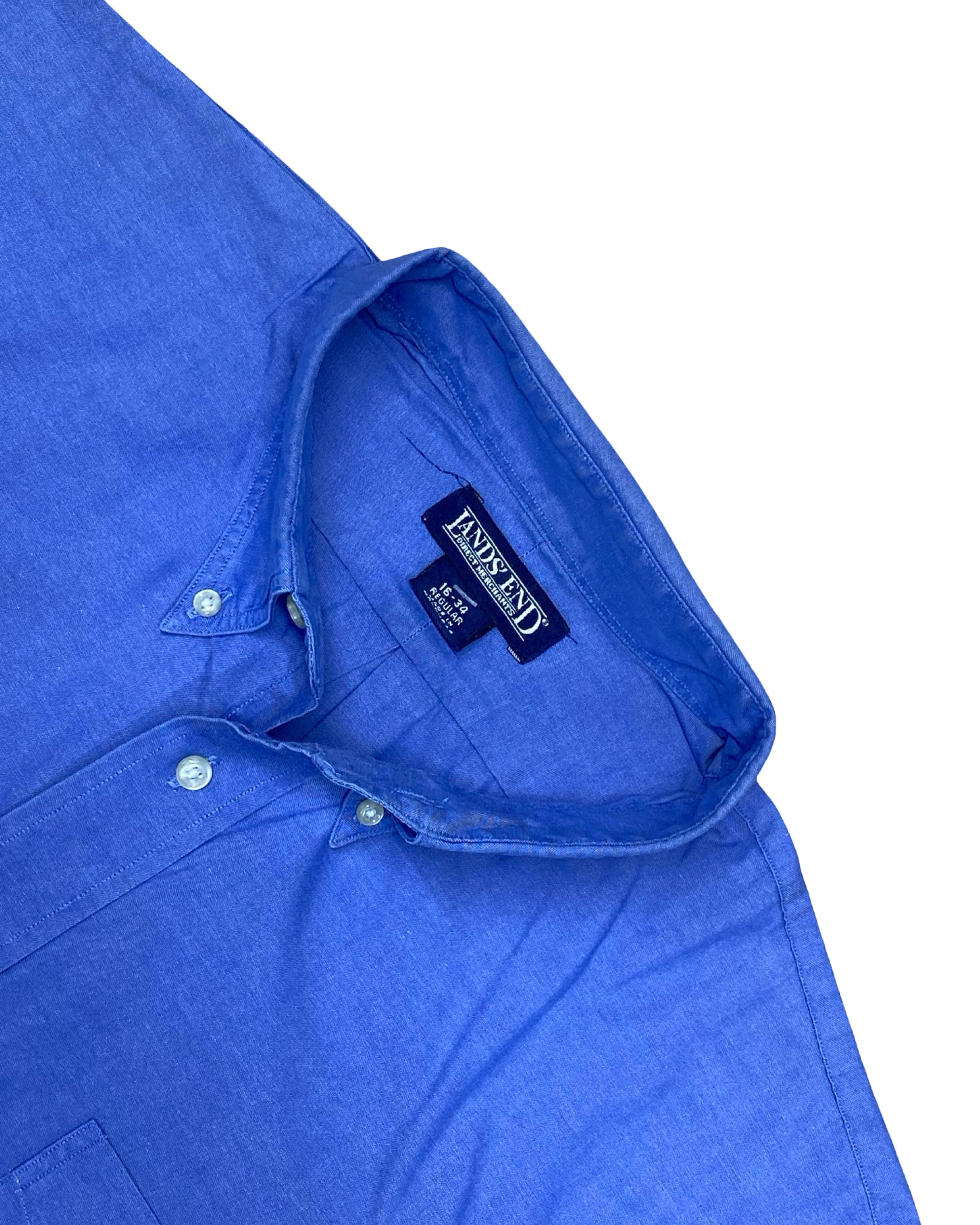 Lands' End Blue Oxford Shirt | Large | Chest 24”