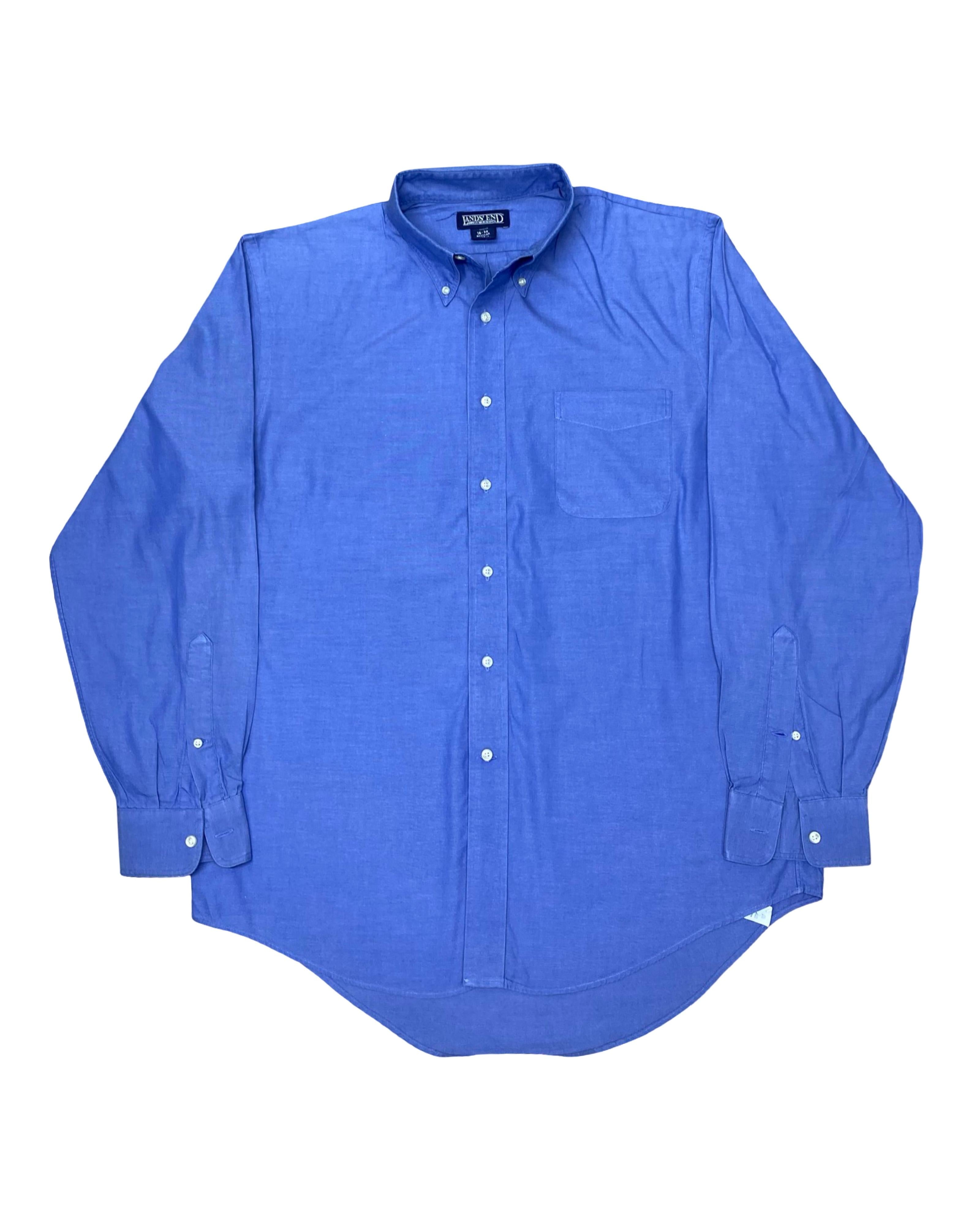 Lands' End Blue Oxford Shirt | Large | Chest 24”