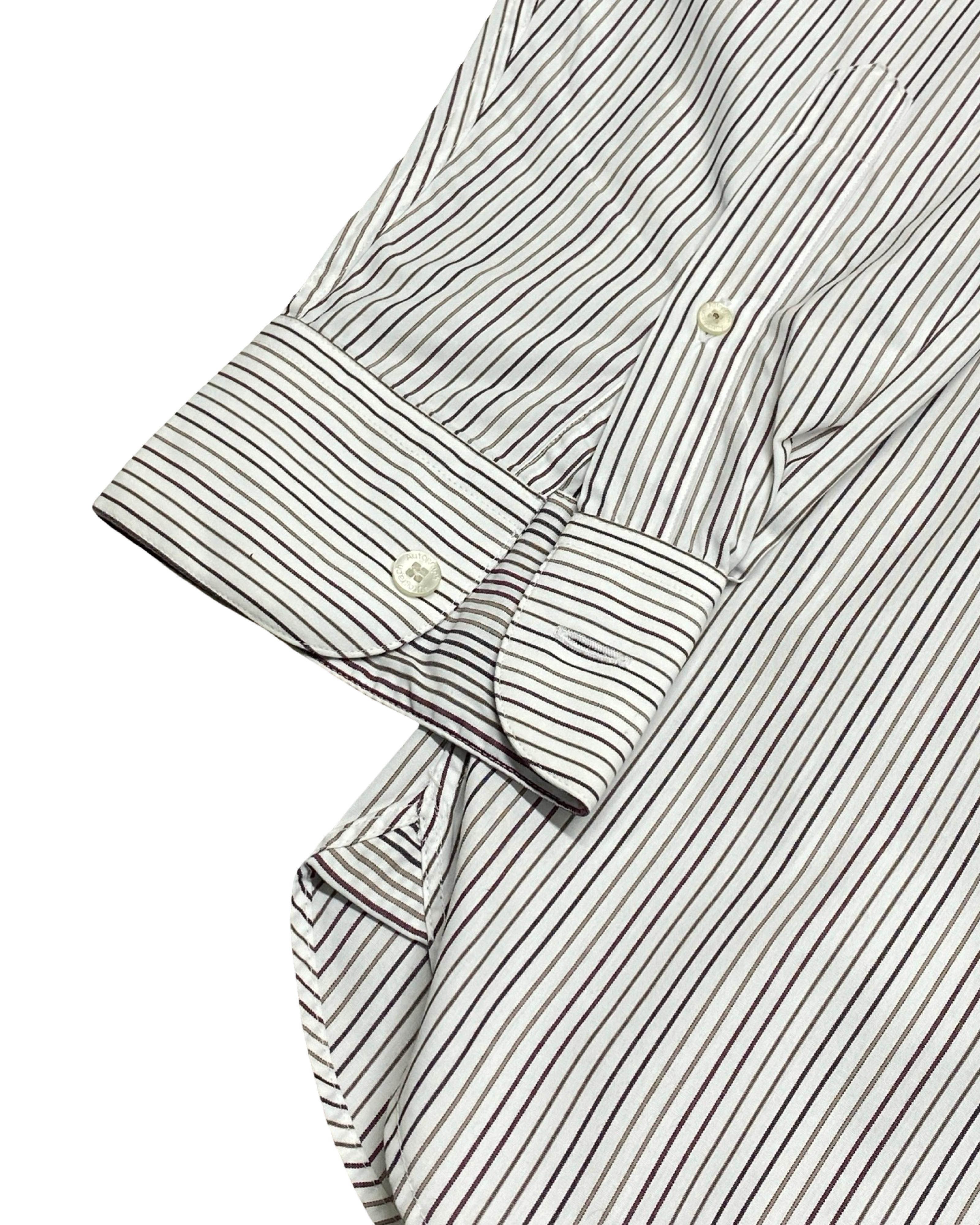Autograph Striped Cotton Shirt | Large | Chest 24.5”