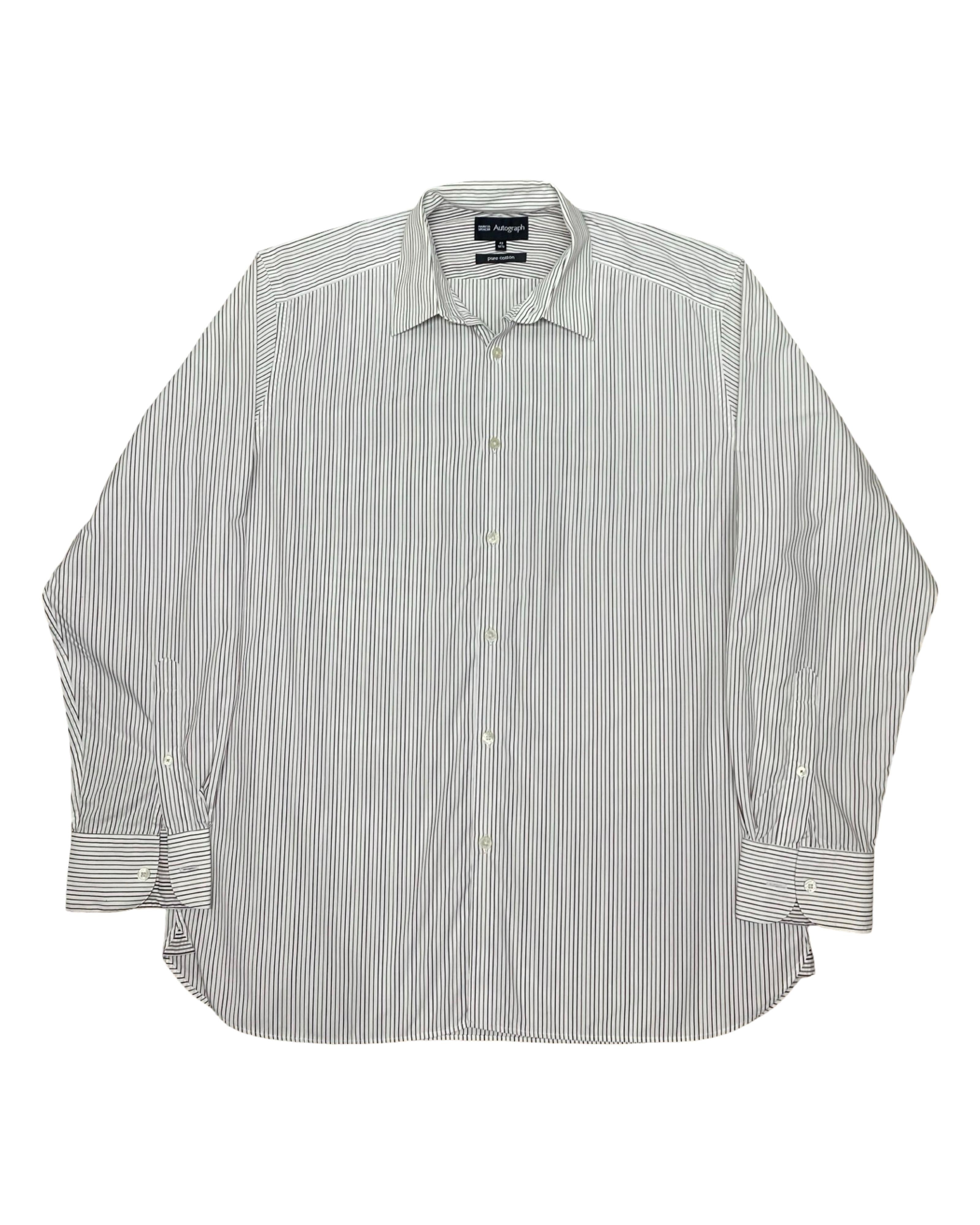 Autograph Striped Cotton Shirt | Large | Chest 24.5”