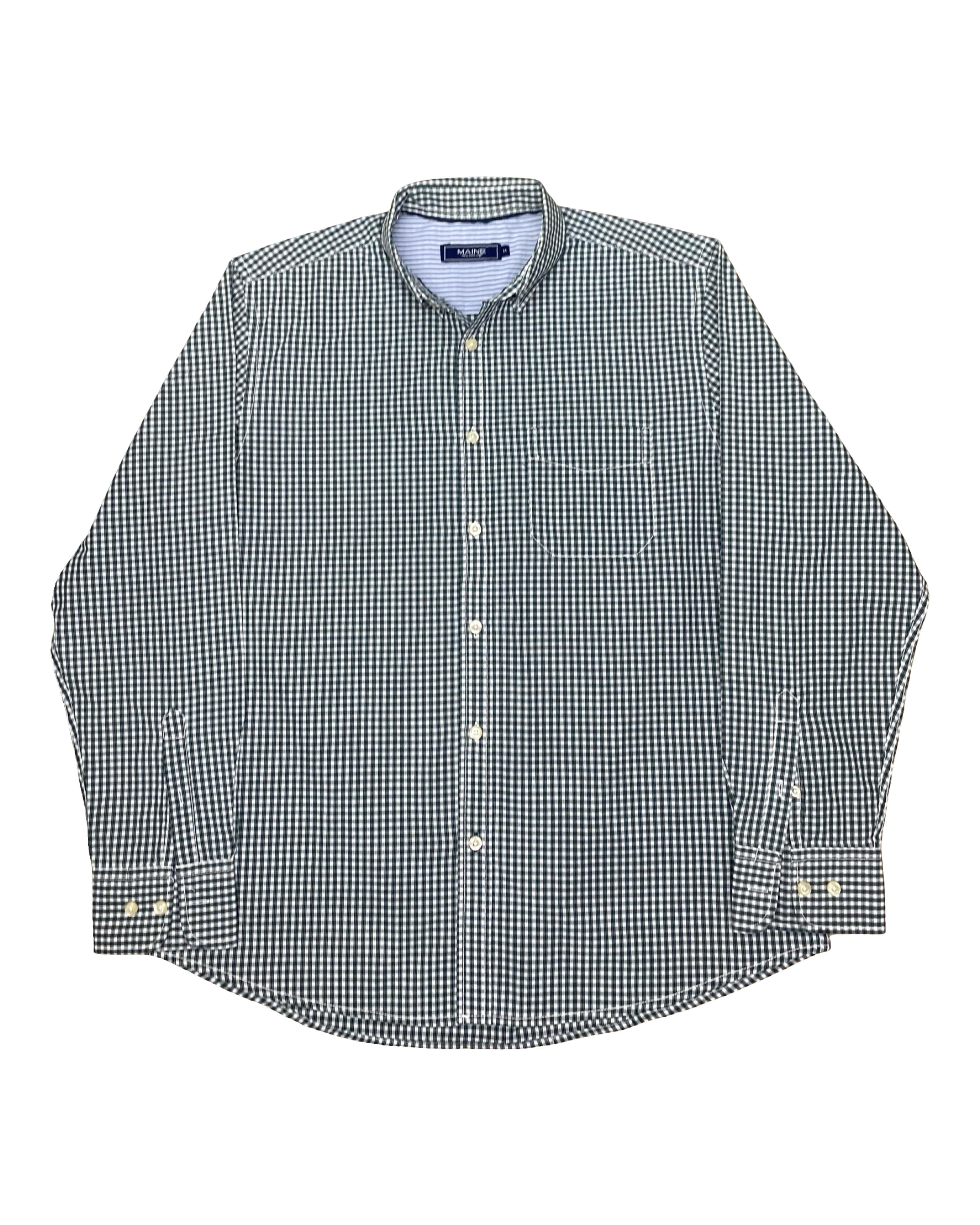 Maine Green Gingham Check Shirt | Large | Chest 23”