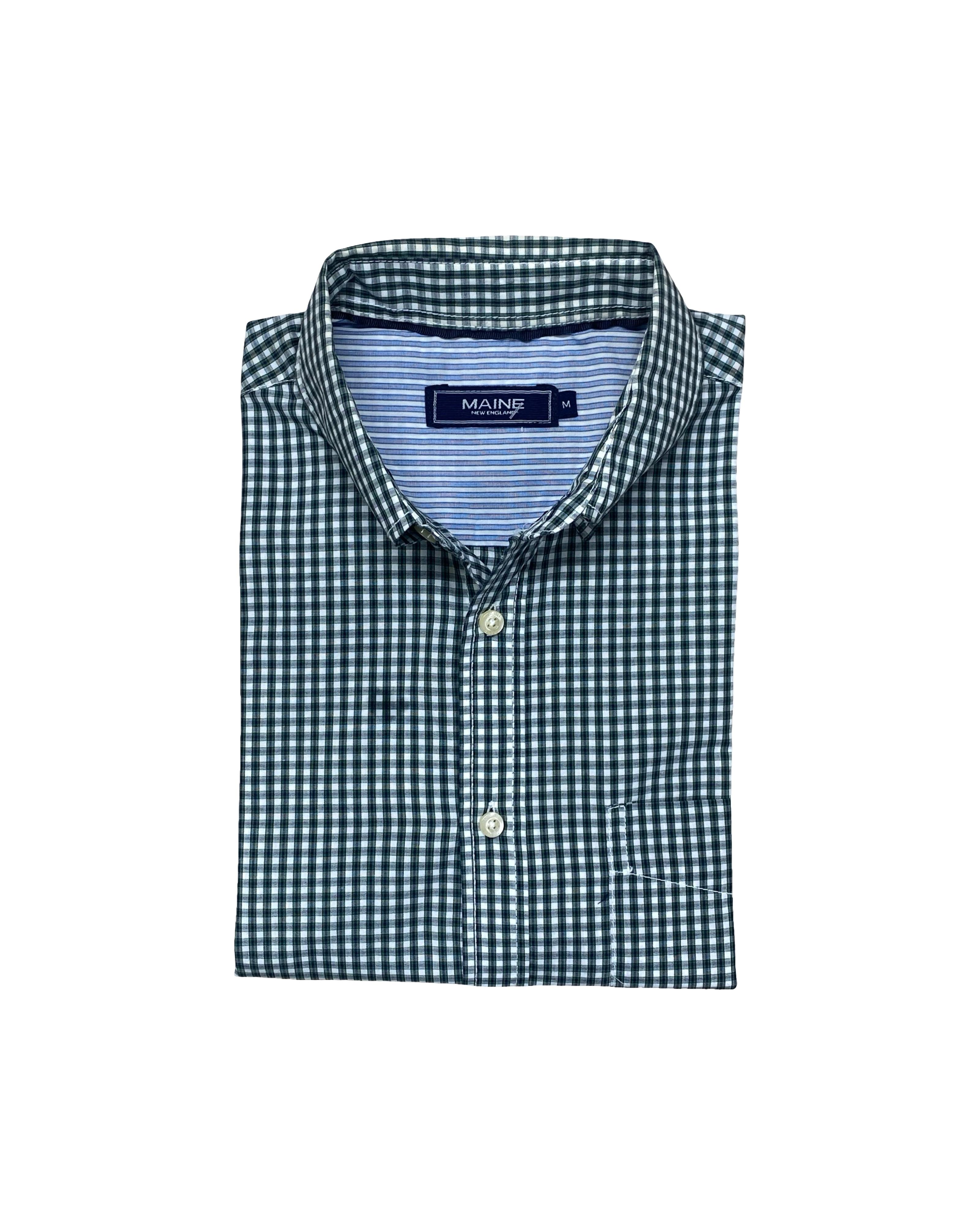 Maine Green Gingham Check Shirt | Large | Chest 23”