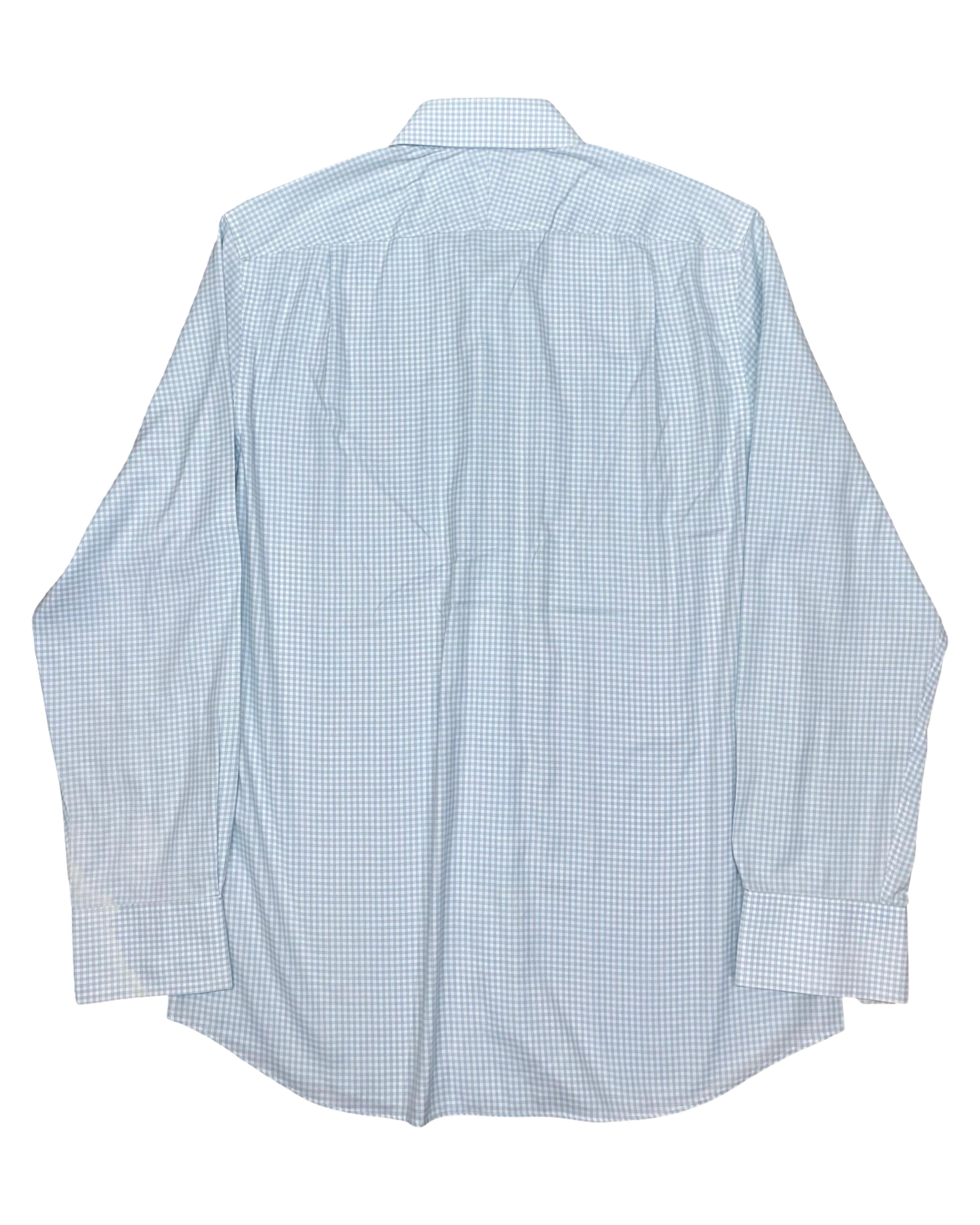 Charles Tyrwhitt Blue Micro Check Shirt | Medium | Chest 21”