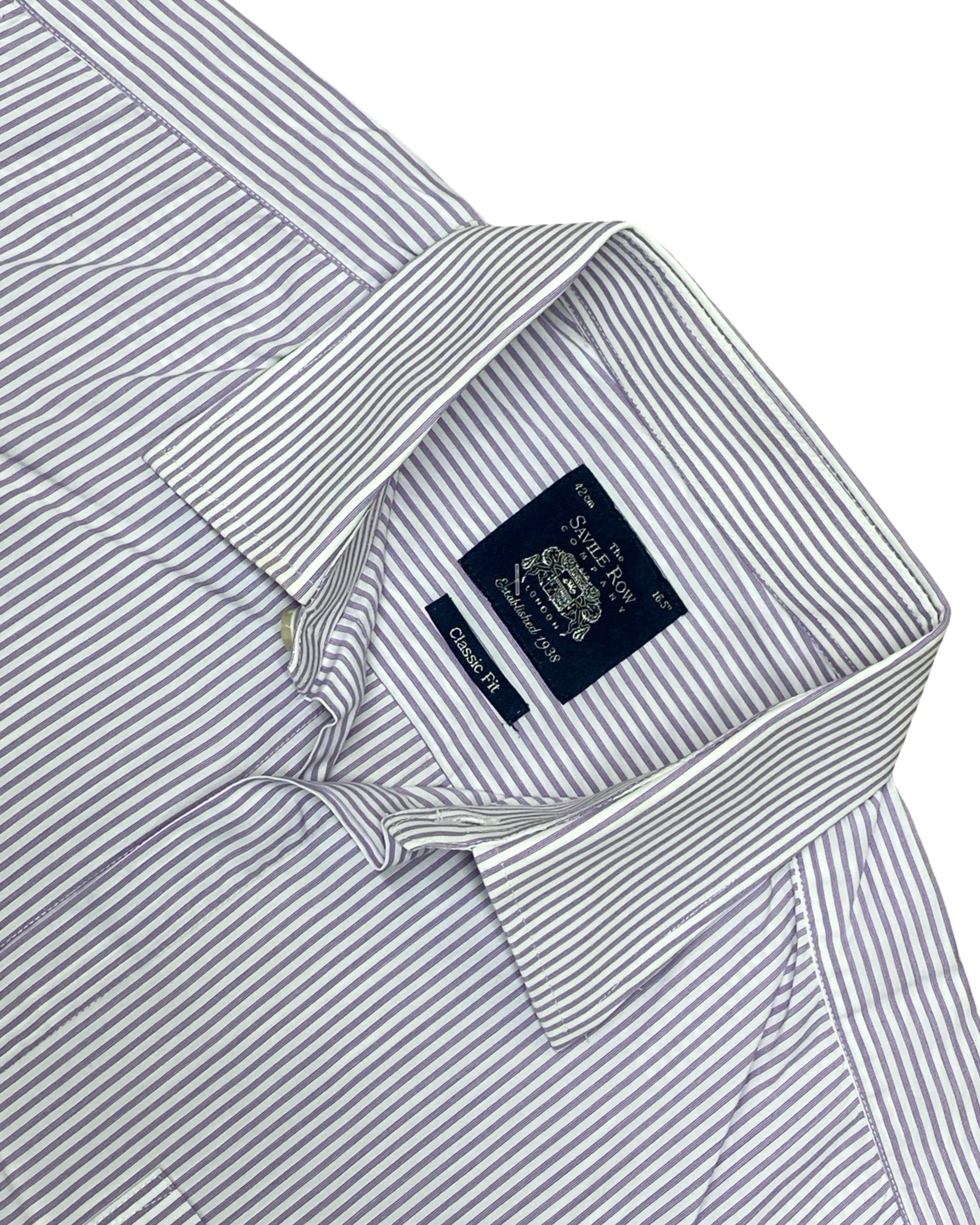 Savile Row Striped Formal Shirt | Large | Chest 24.5”