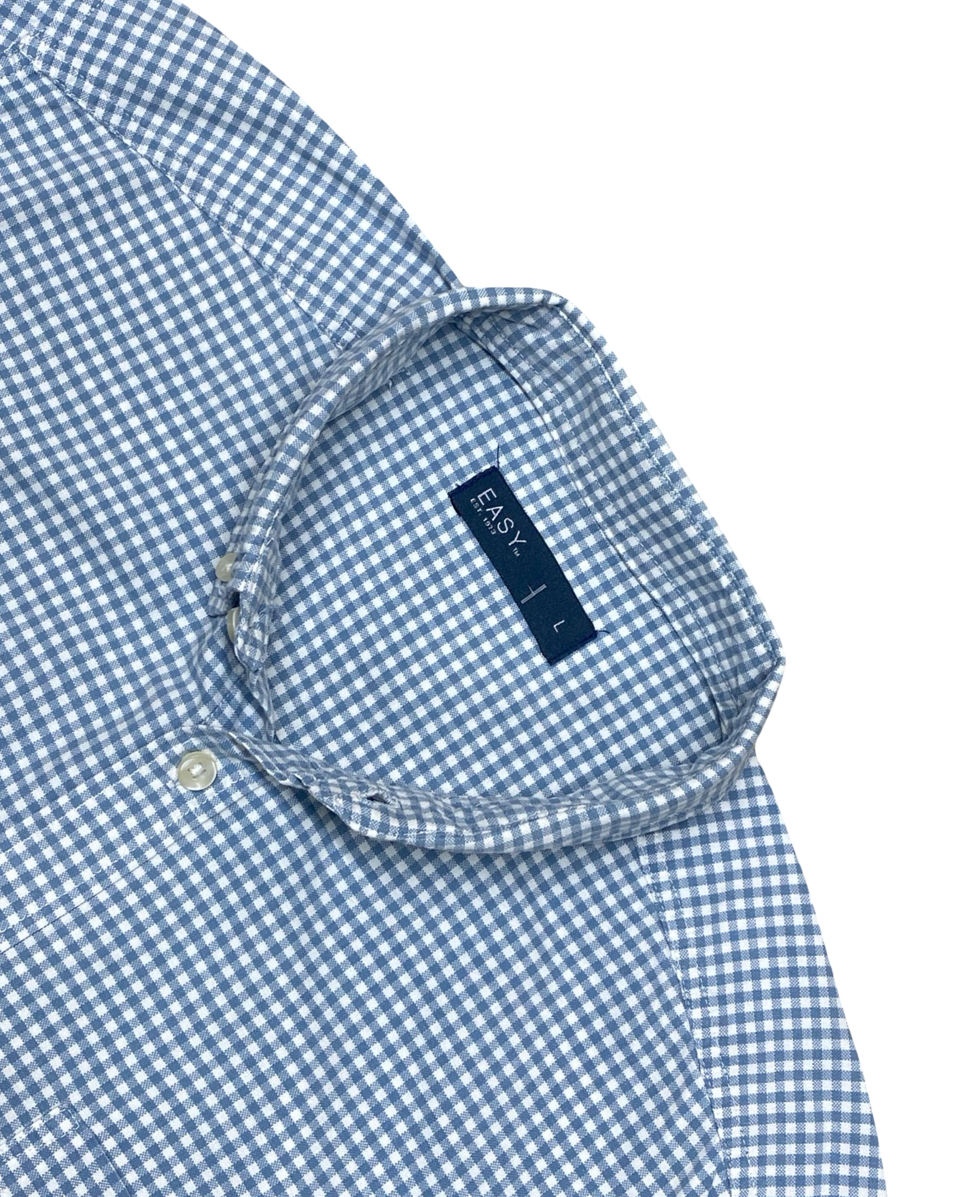 Easy Blue Gingham Check Shirt | Large | Chest 23”
