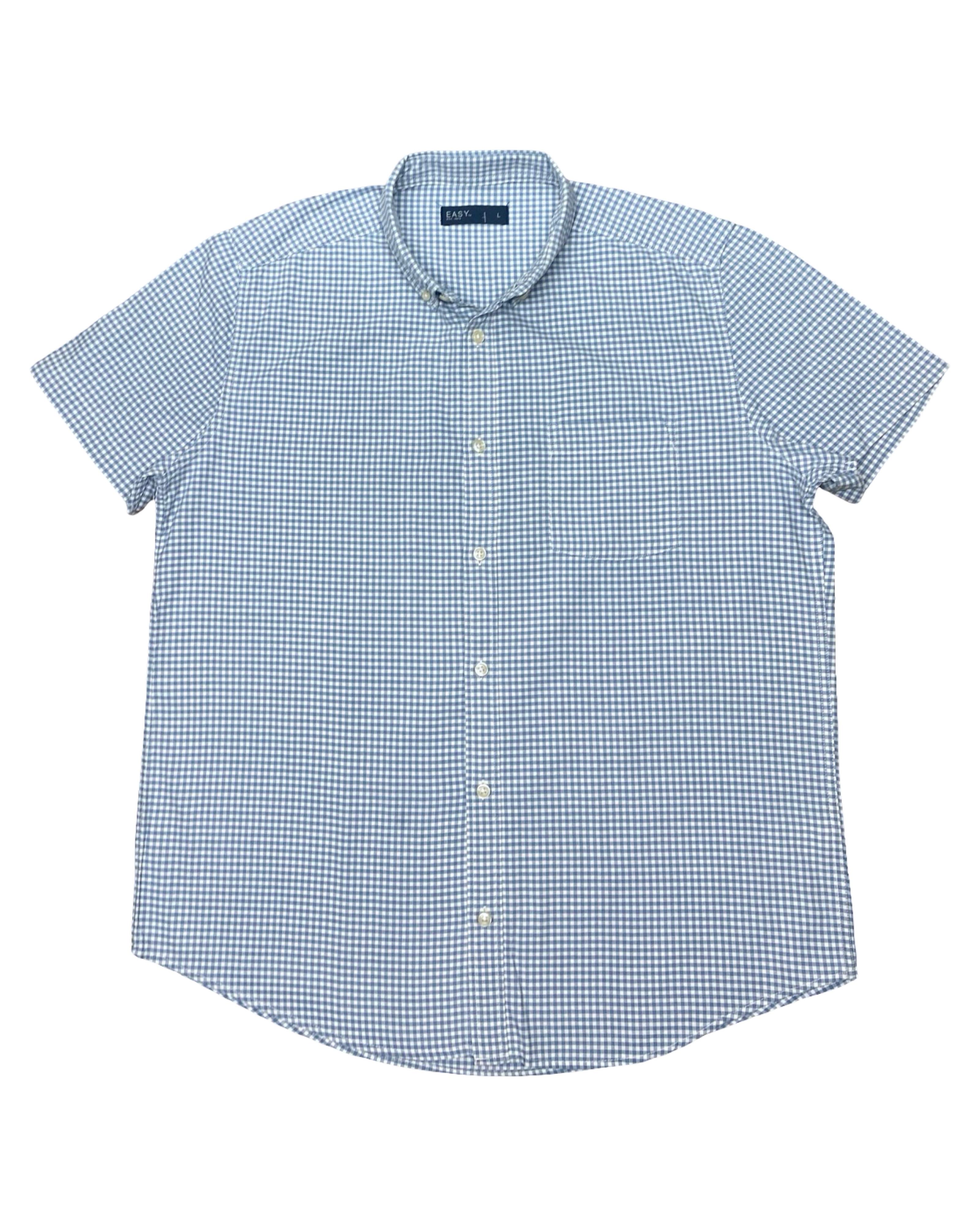 Easy Blue Gingham Check Shirt | Large | Chest 23”