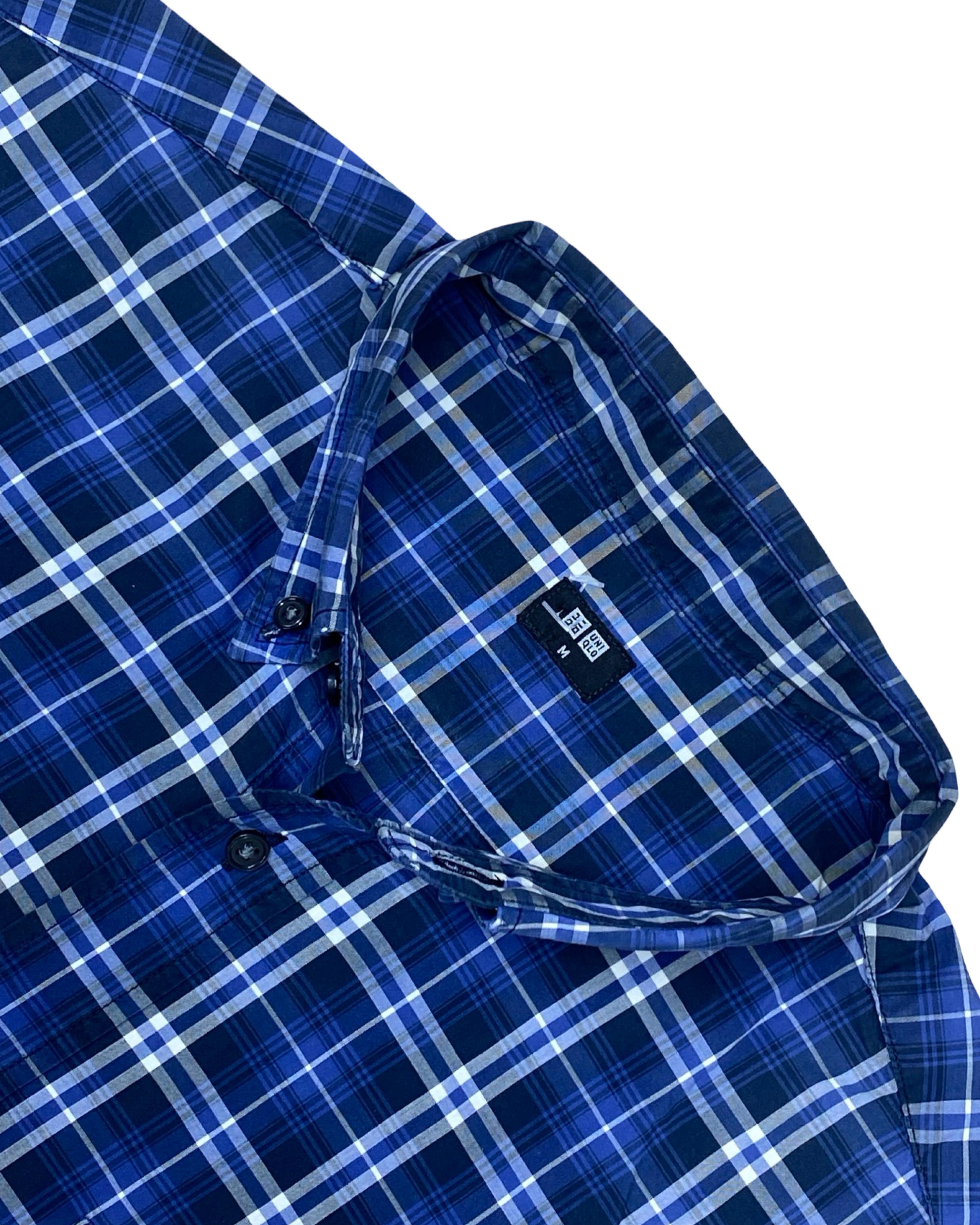 Uniqlo Blue Check Shirt | Small | Chest 19.5”