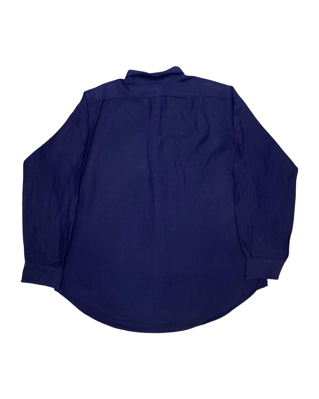 Polo Ralph Lauren Navy Linen Shirt | XL | Chest 26.5”