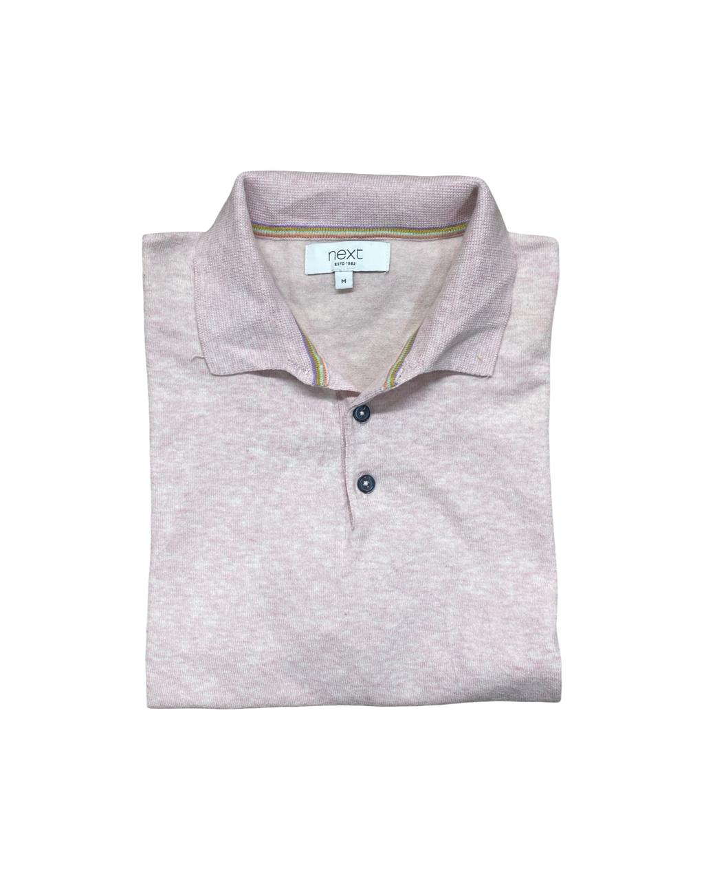 NEXT Light Pink Polo Shirt | Medium | Chest 21”