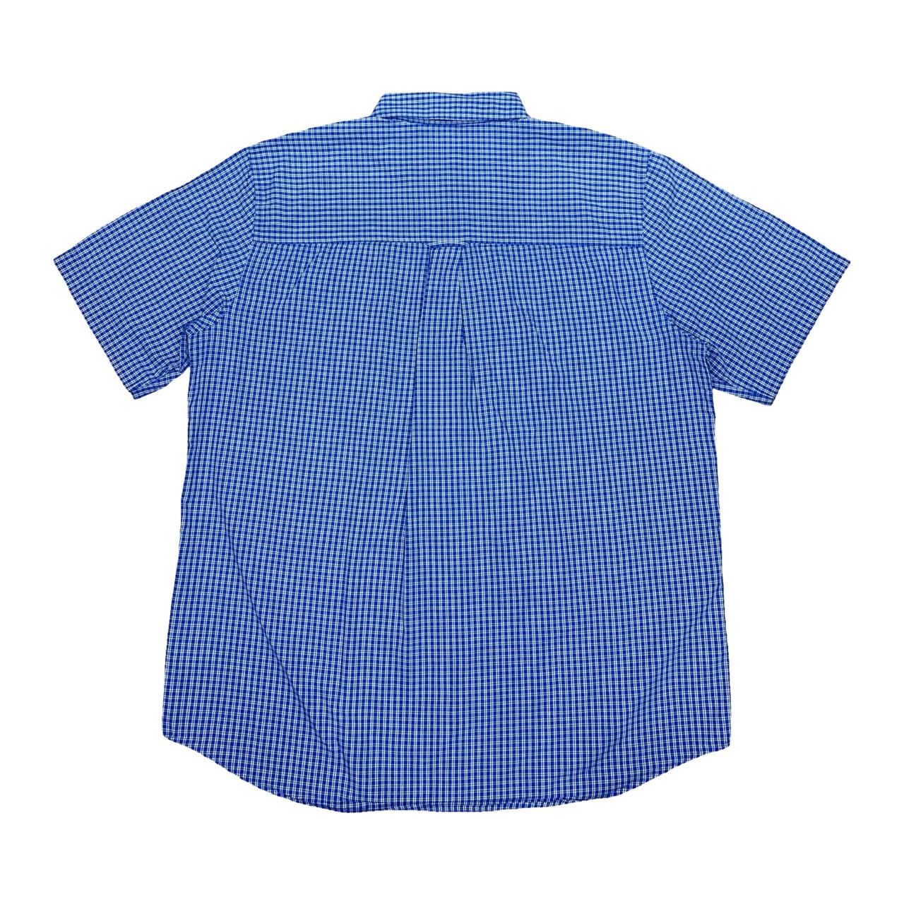 Chaps Blue Check Short Sleeve Shirt | Large | Chest 24.5”