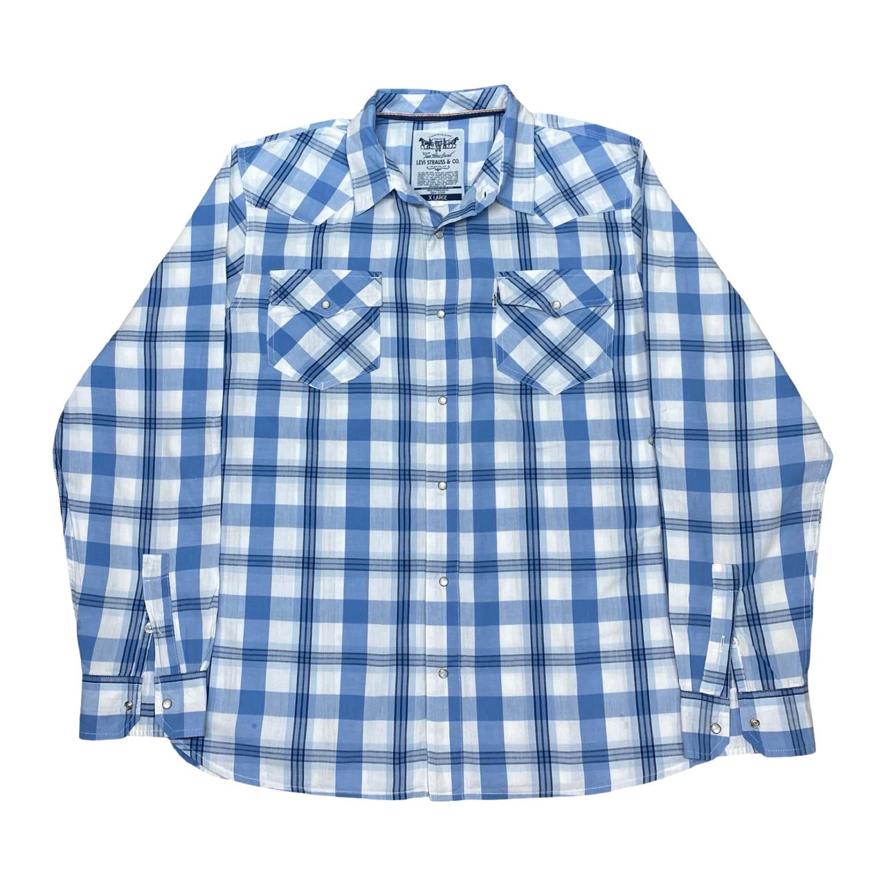 Levi’s Blue Check Shirt | Large | Chest 24”