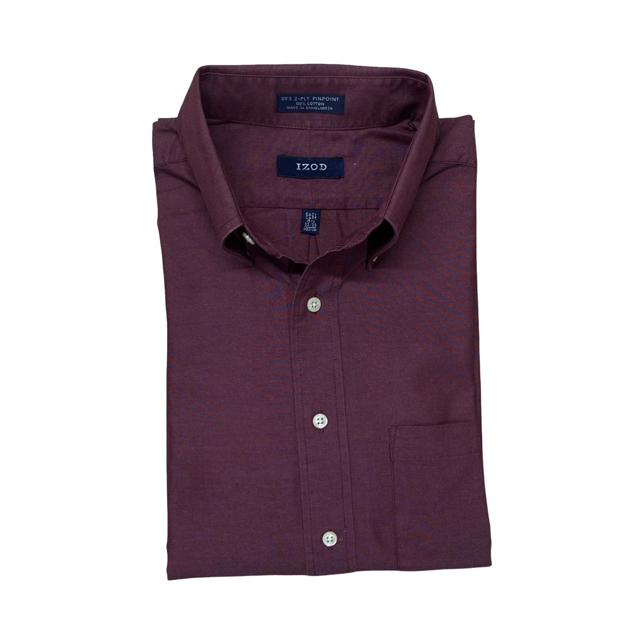 Izod Maroon Dress Shirt | Medium | Chest 22”