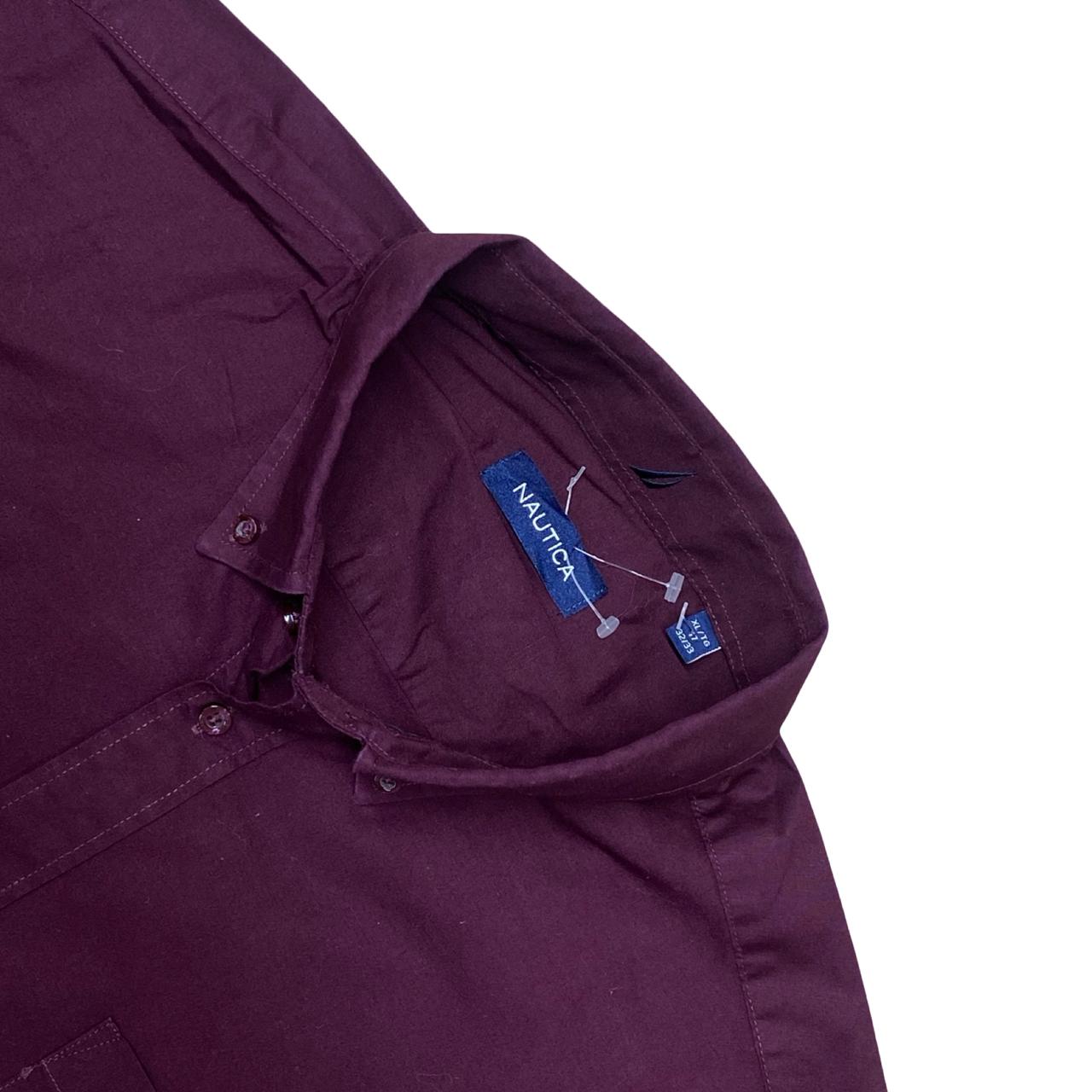 Nautica Solid Maroon Shirt | Large | Chest 24”