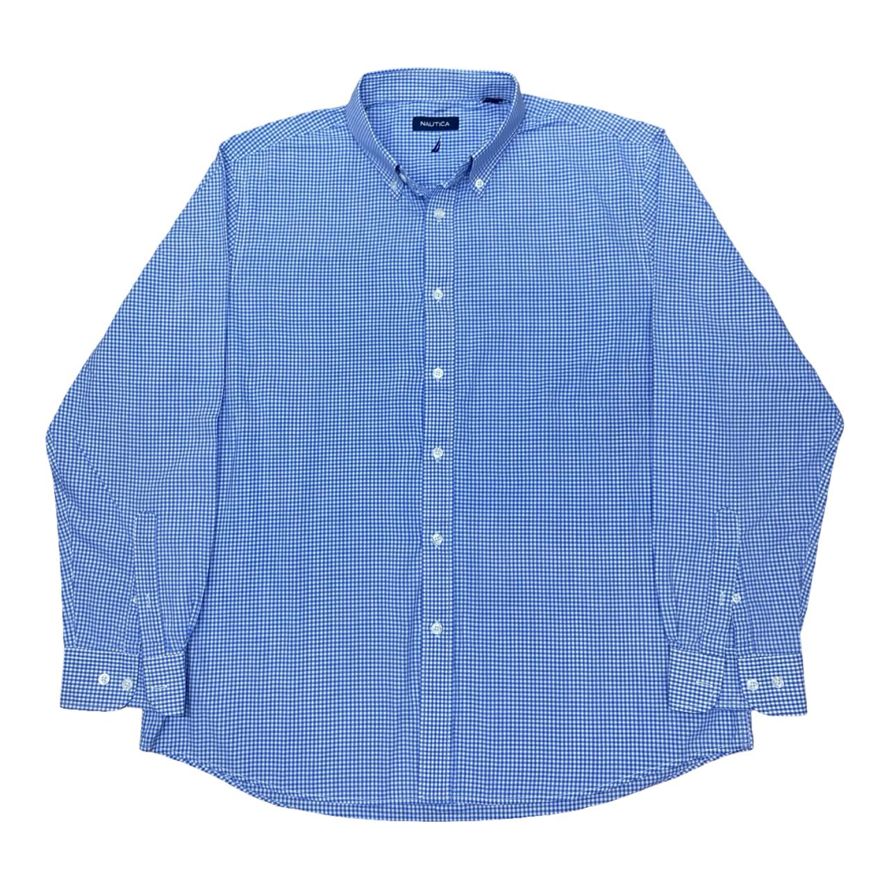 Nautica Blue Micro Check Shirt | XL | Chest 26”