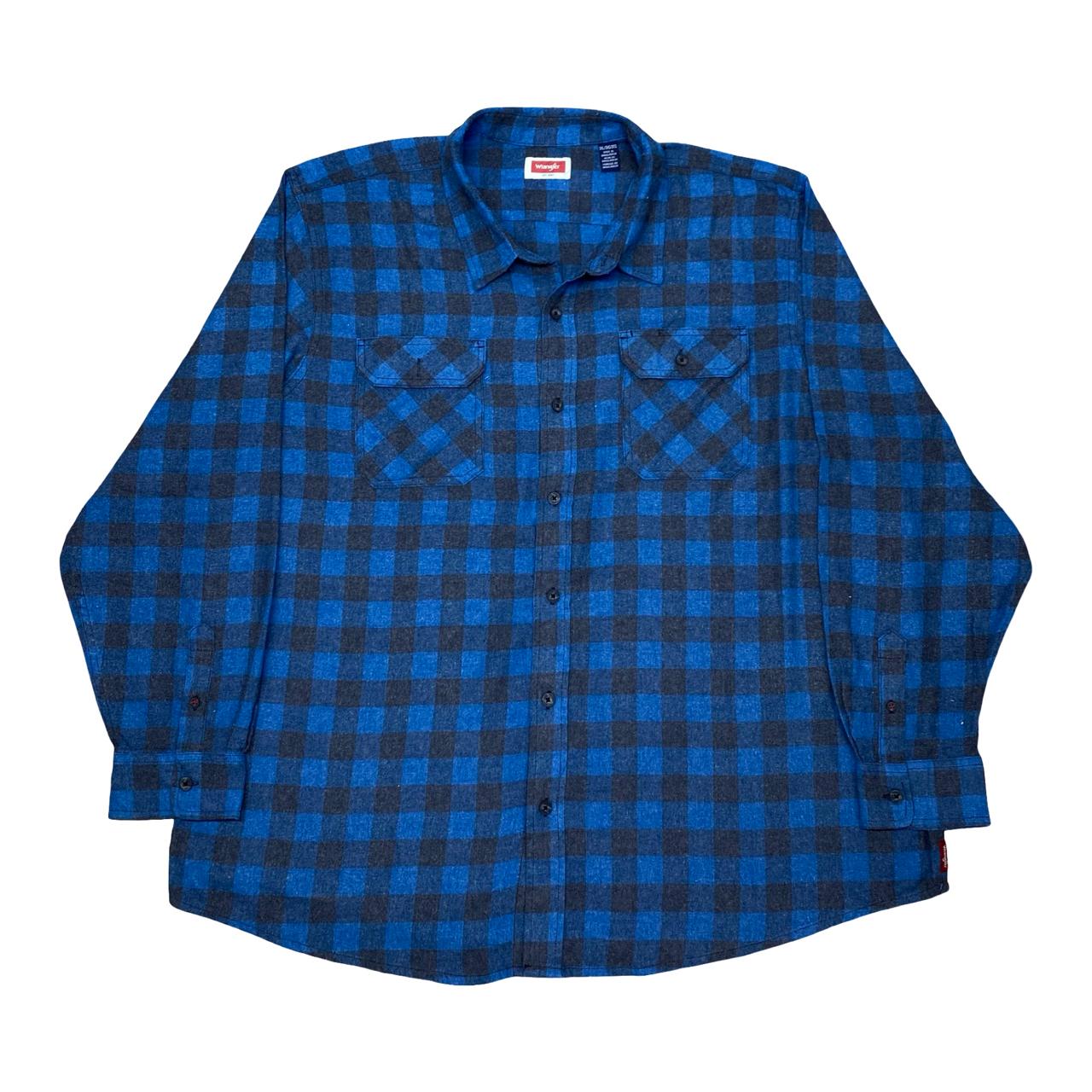 Wrangler Blue & Black Check Shirt | XXL | Chest 31.5”