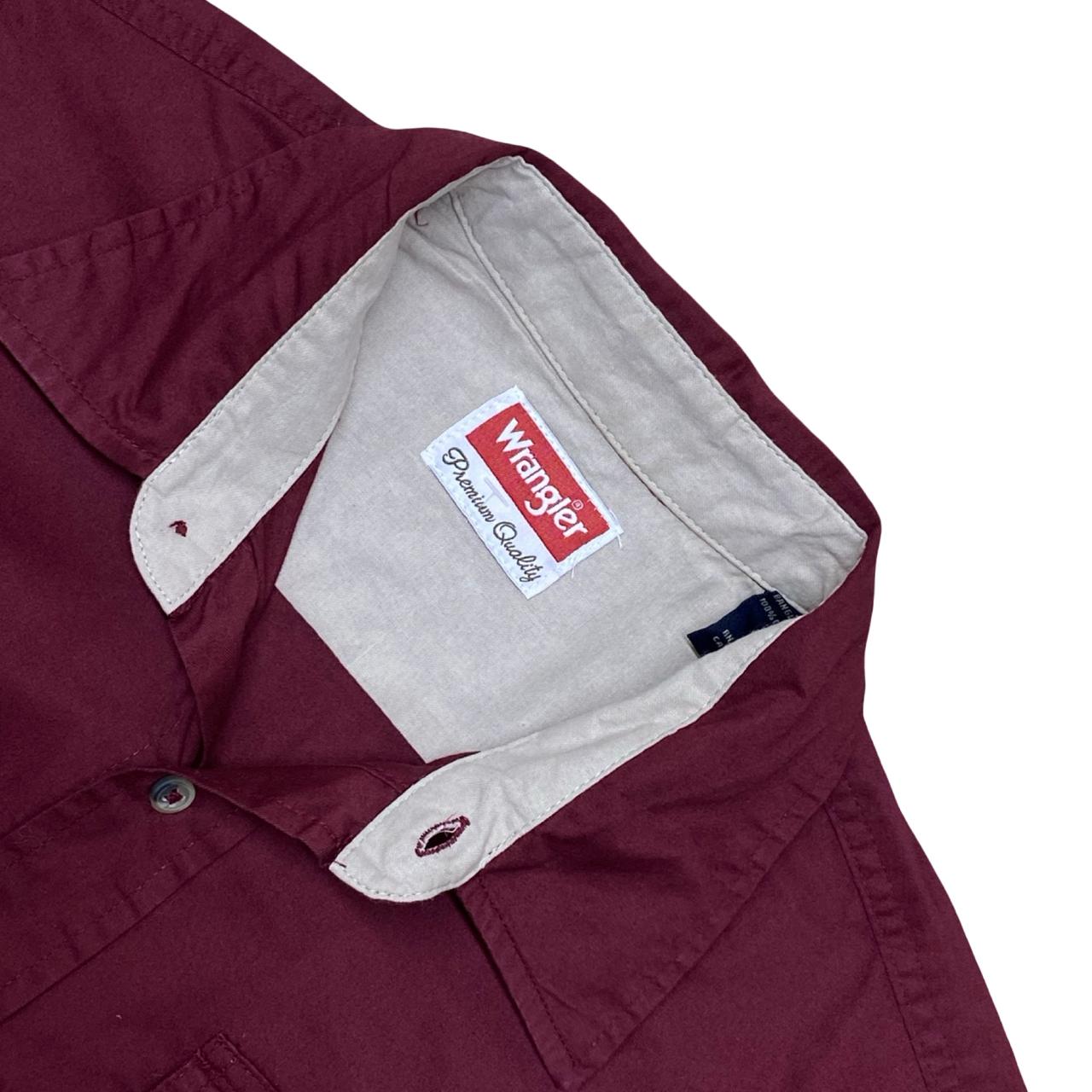 Wrangler Burgundy Short Sleeve Shirt | Large | Chest 23.5”