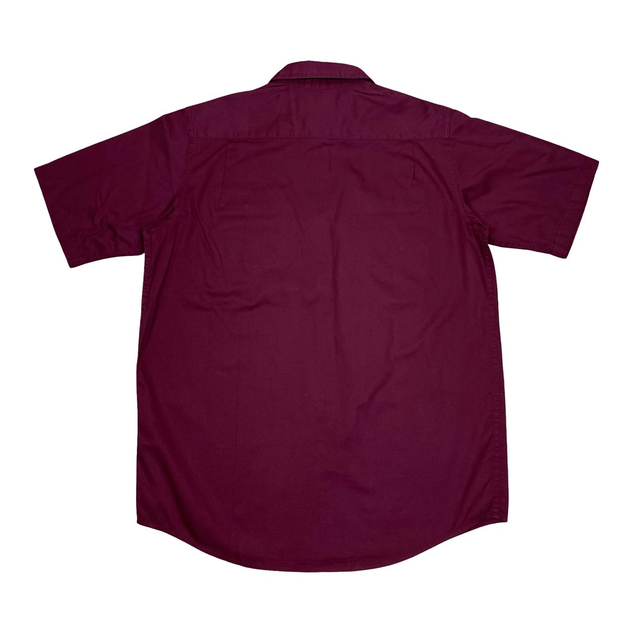 Wrangler Burgundy Short Sleeve Shirt | Large | Chest 23.5”