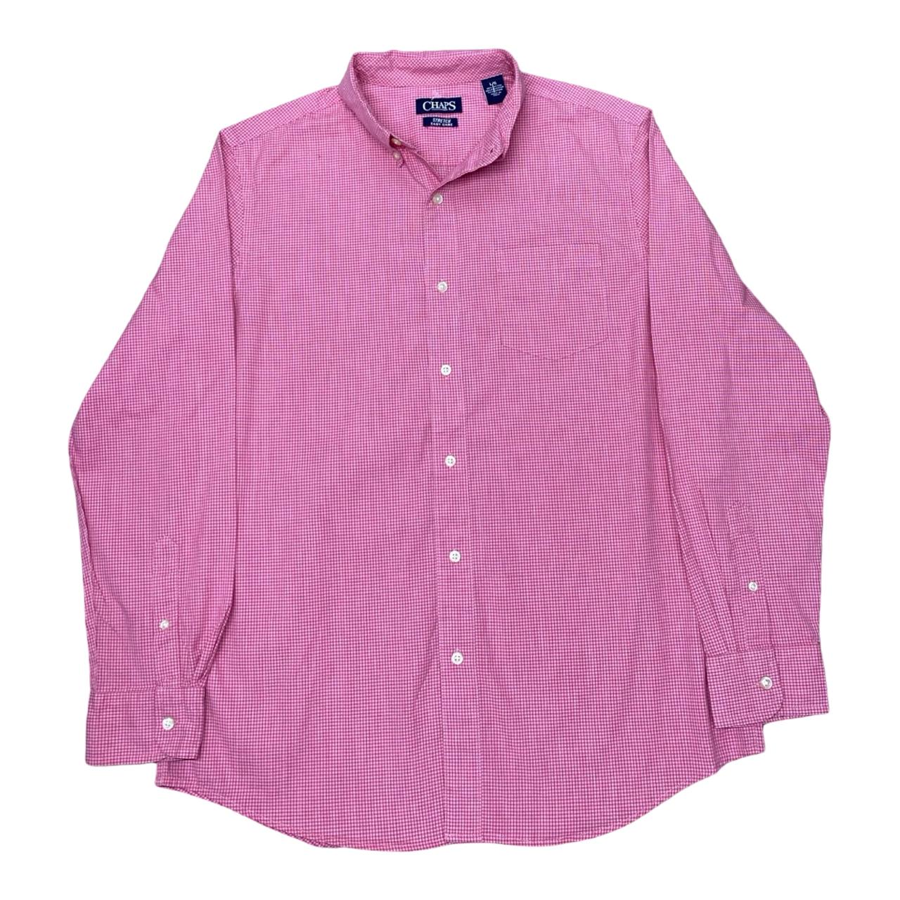 Chaps Red Micro-Check Shirt | Large | Chest 23.5”