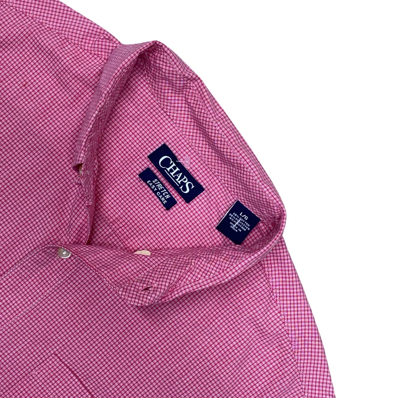 Chaps Red Micro-Check Shirt | Large | Chest 23.5”