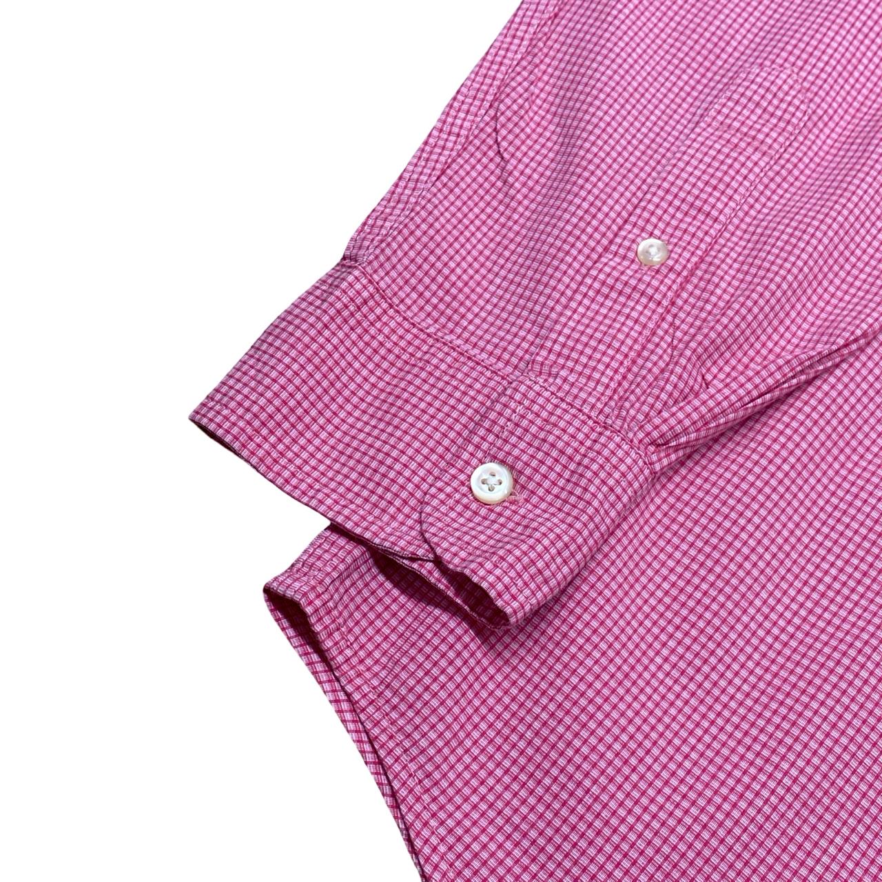 Chaps Red Micro-Check Shirt | Large | Chest 23.5”