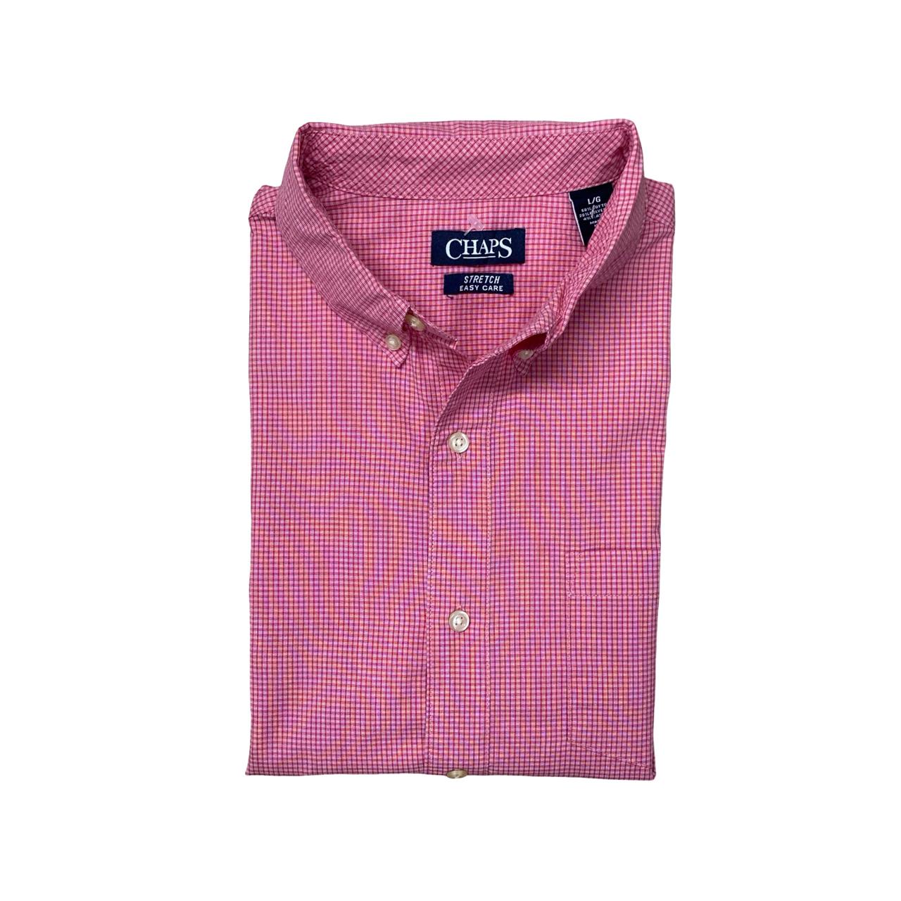 Chaps Red Micro-Check Shirt | Large | Chest 23.5”