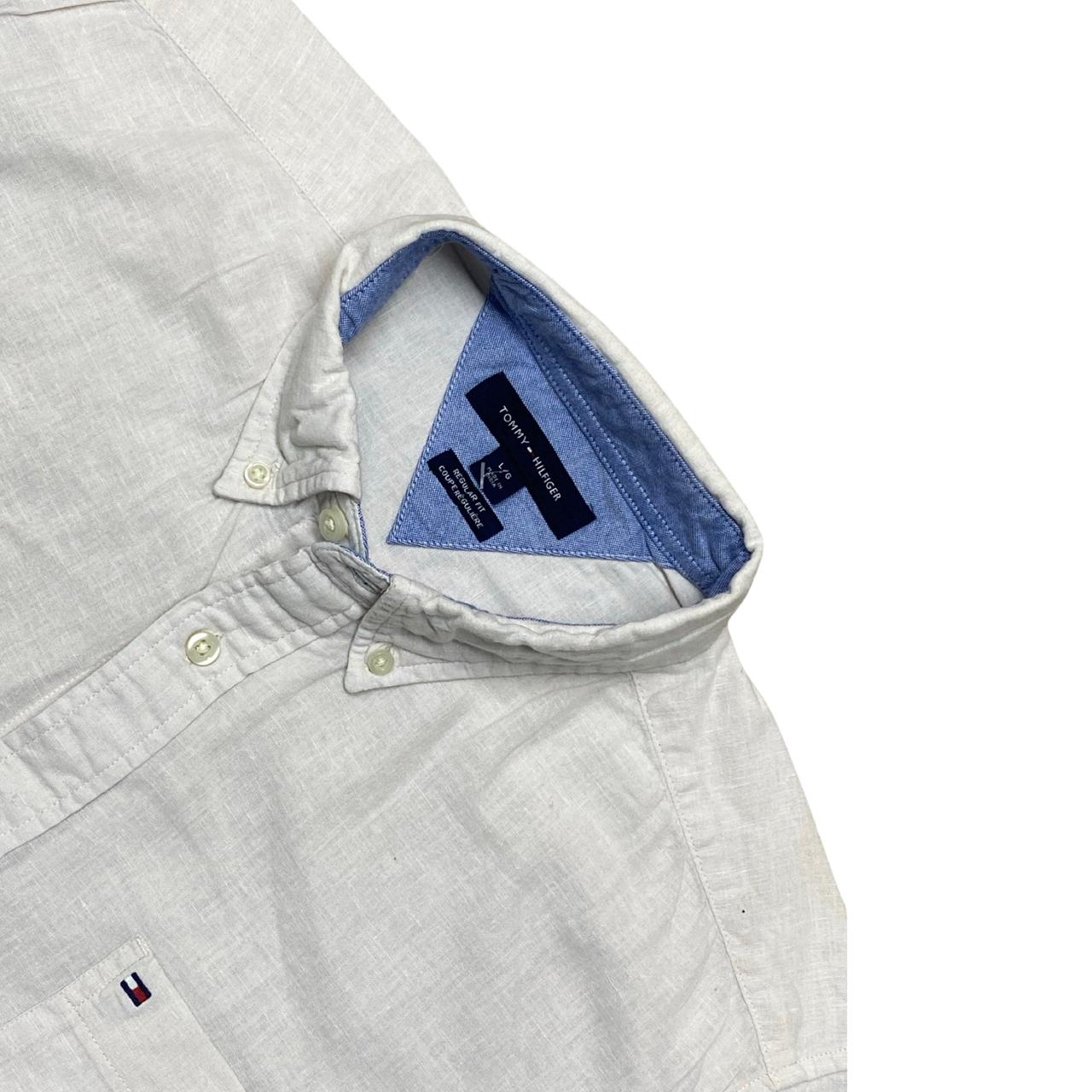 Tommy Hilfiger White Short Sleeve Shirt | Large | Chest 24.5”