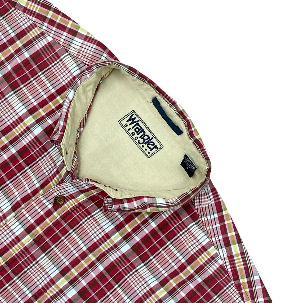 Wrangler Red Plaid Short Sleeve Shirt | XL | Chest 25.5”