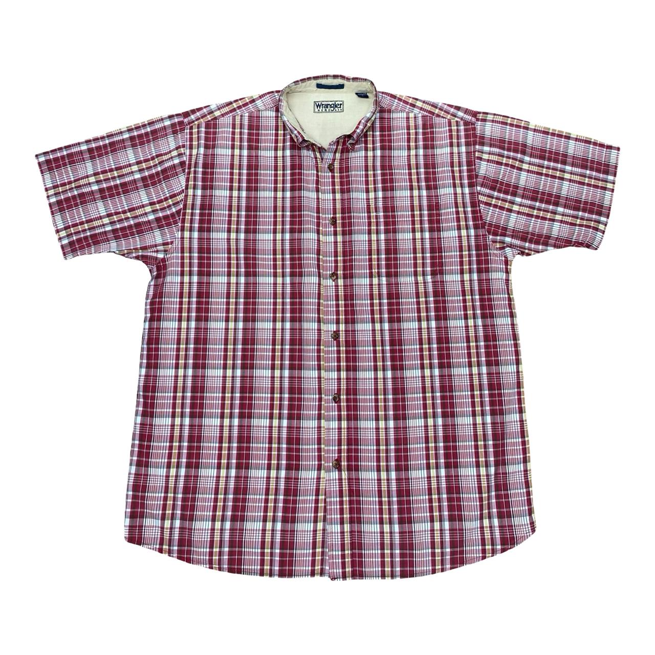 Wrangler Red Plaid Short Sleeve Shirt | XL | Chest 25.5”