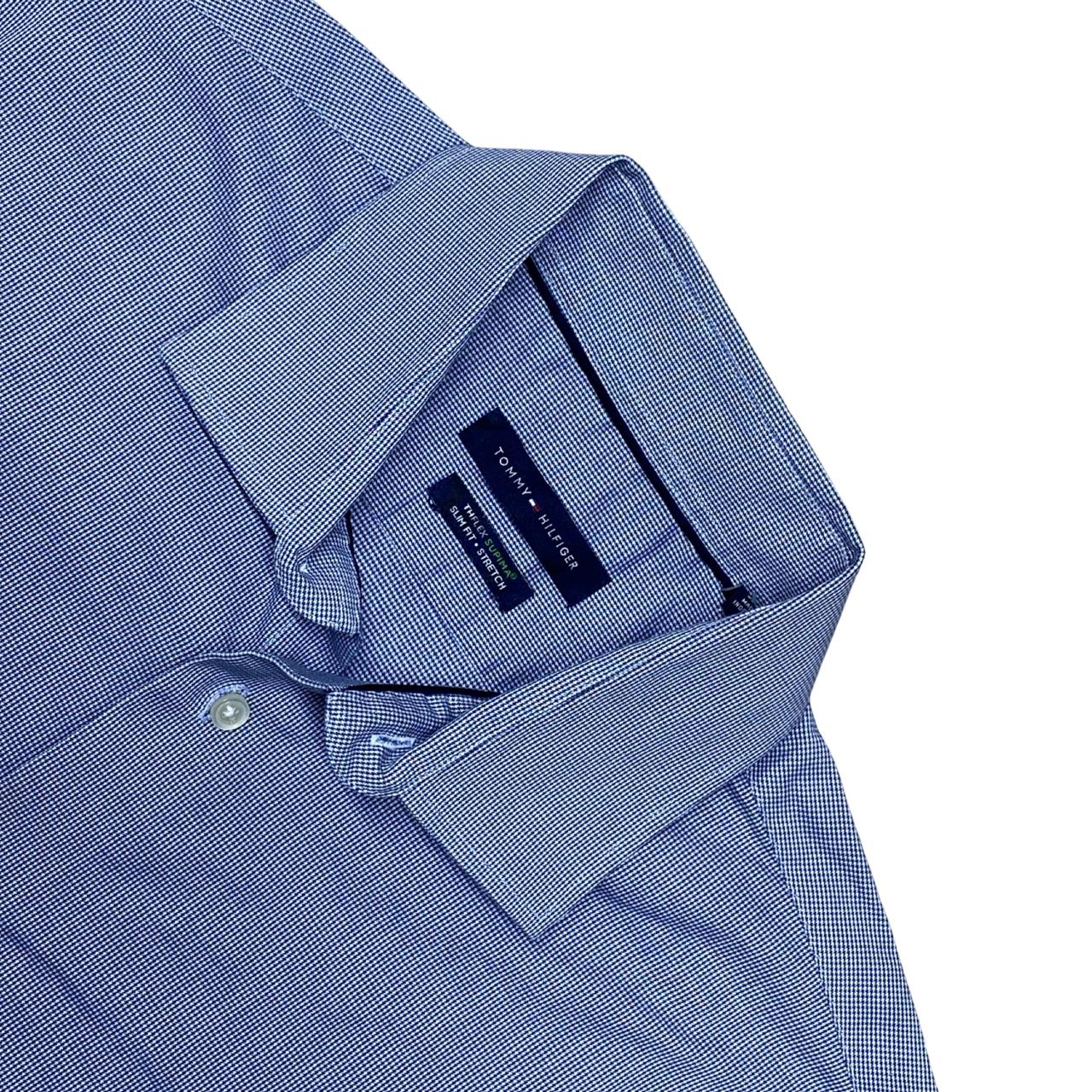 Tommy Hilfiger Micro Check Shirt | Large | Chest 23”